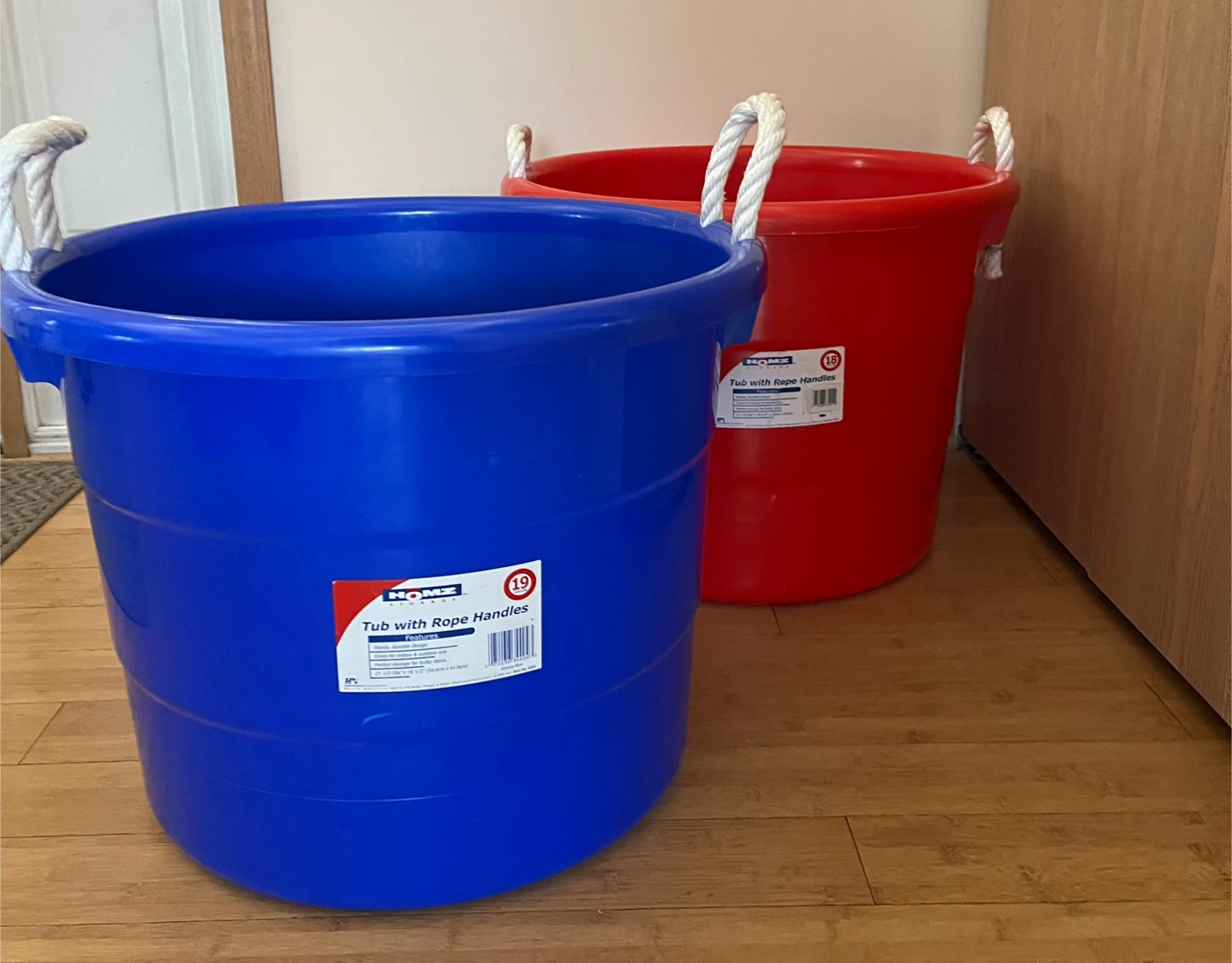 HOMZ Tub with Rope Handles- QTY 2