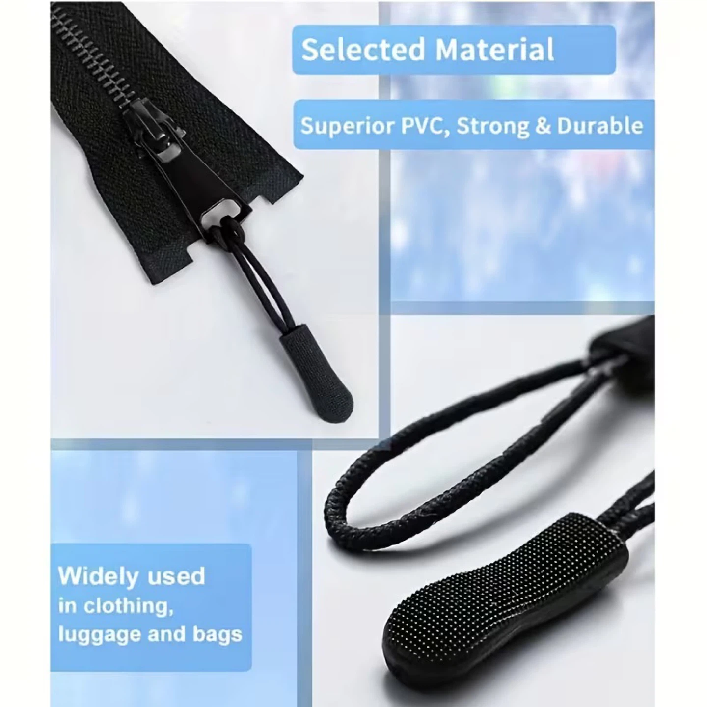 Black Zipper Pulls - Set of 5 NEW 🥕 - photo 2