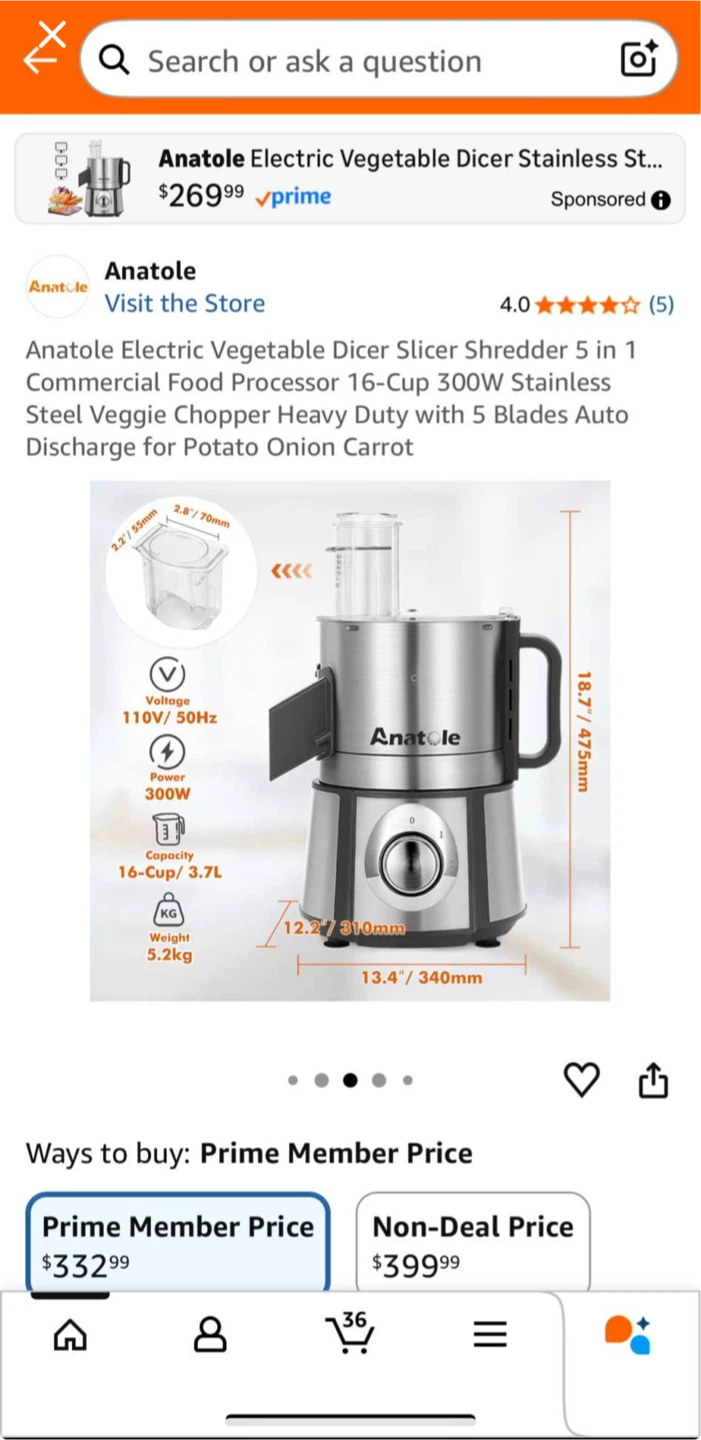 Anatole Electric Vegetable Dicer - Like New!