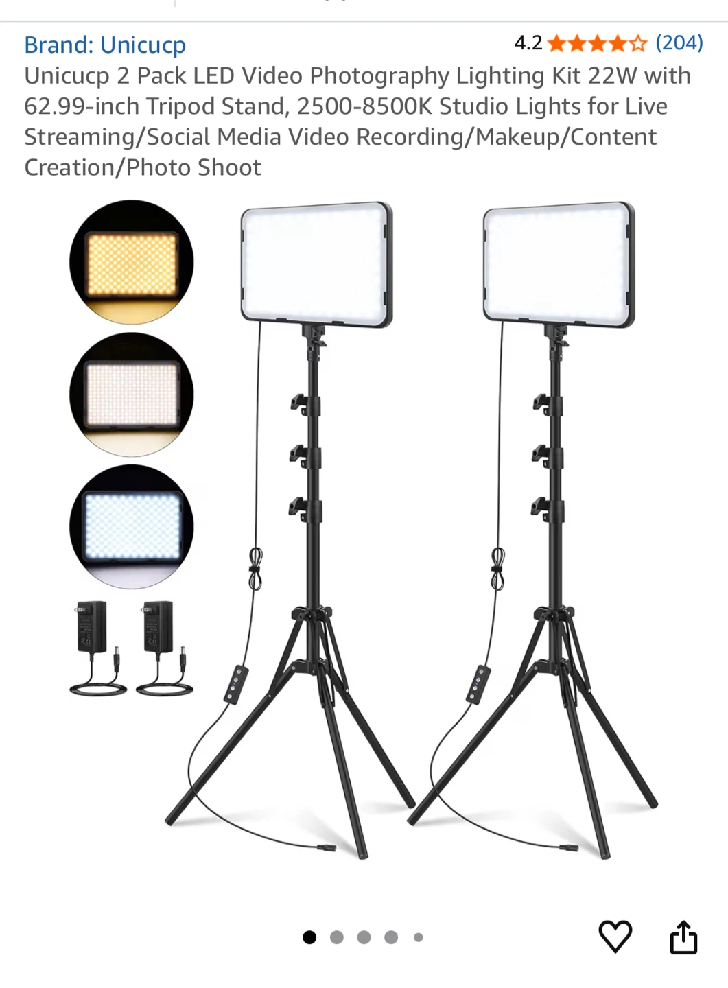 LED Video Photography Lighting Kit 22W - photo 2