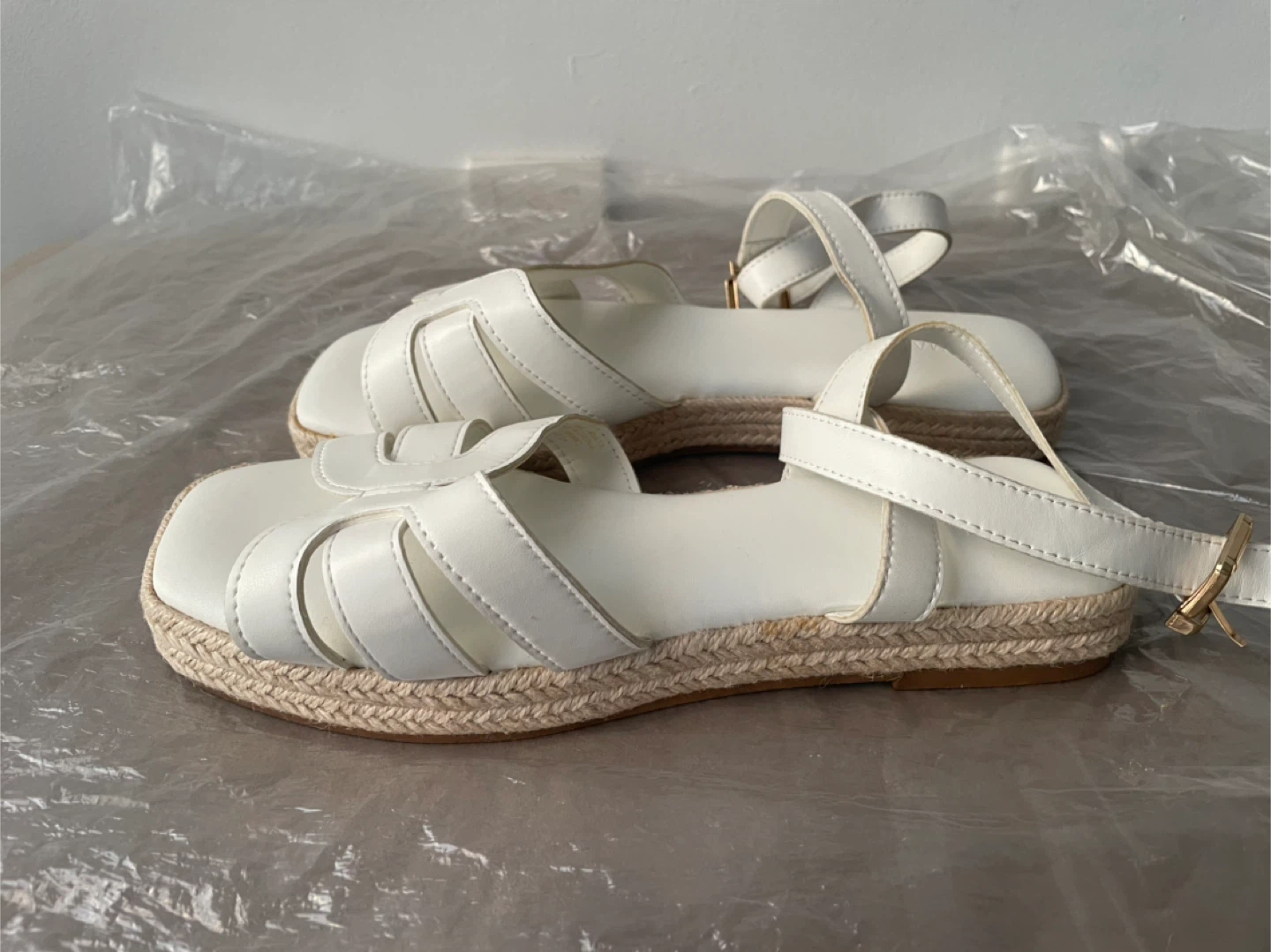 Primark White Espadrille Sandals. Size 38, 7-7.5 - photo 3