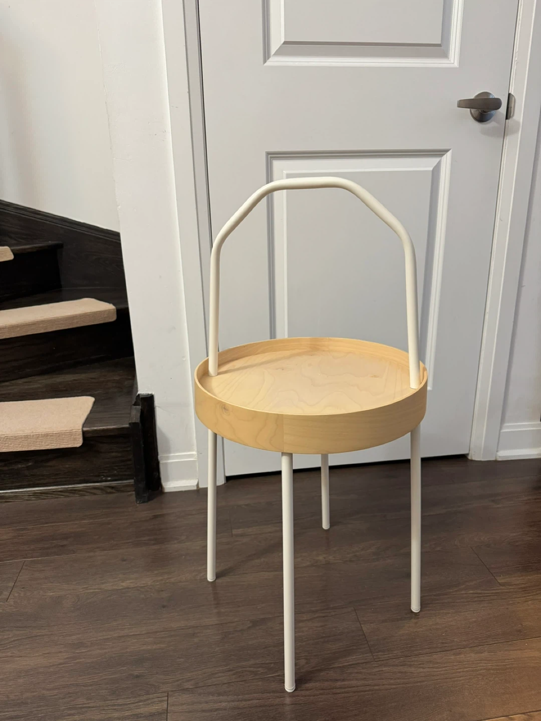 Round Side Table with Handle