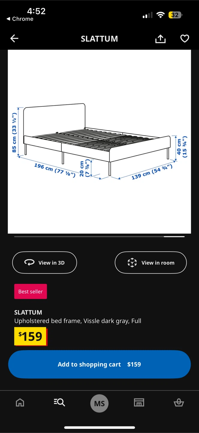 IKEA SLATTUM Full Bed Frame - Light Gray - photo 2