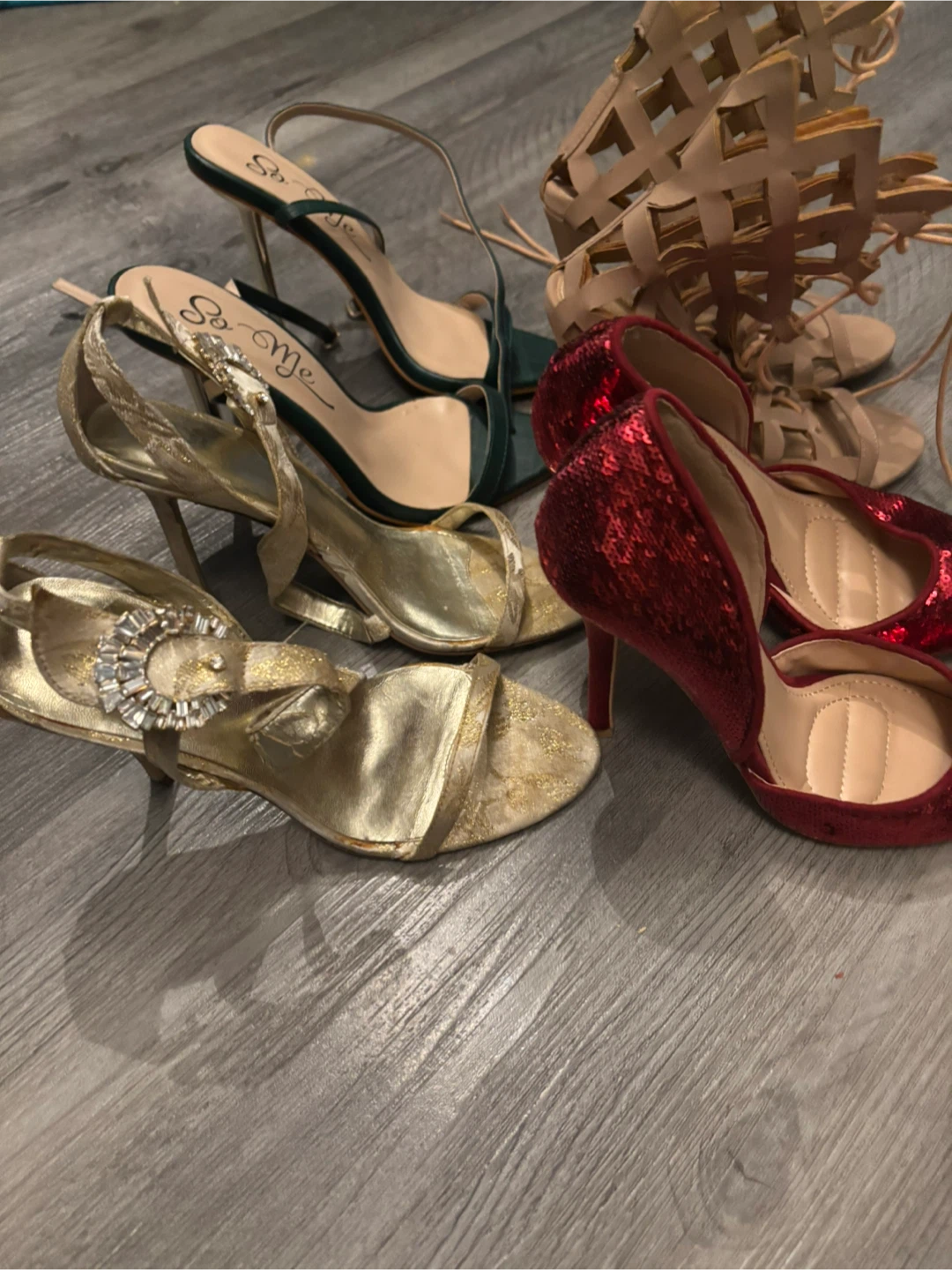 Selection of shoes, different colors