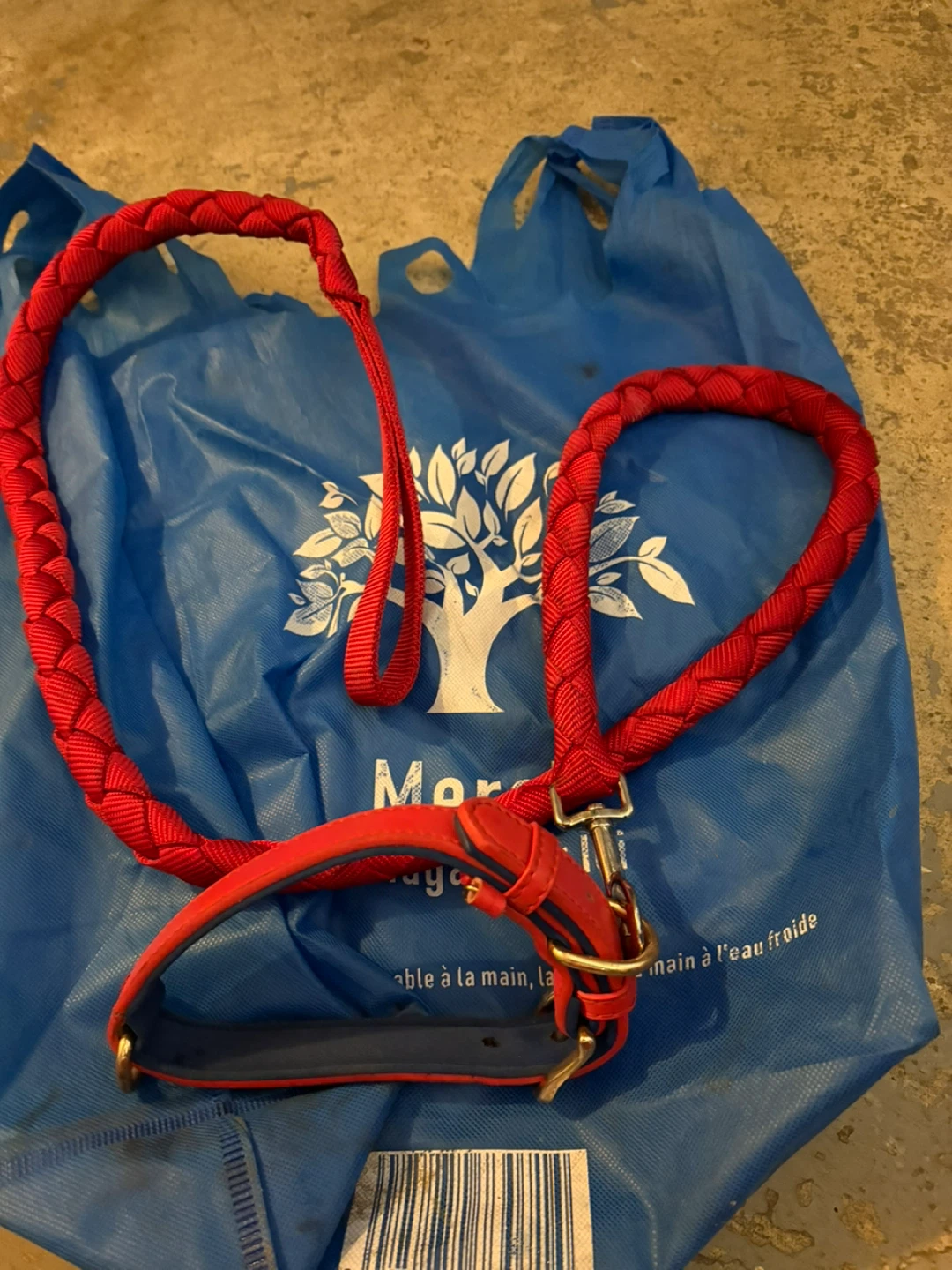 Red Braided Dog Leash and Collar Set - photo 3
