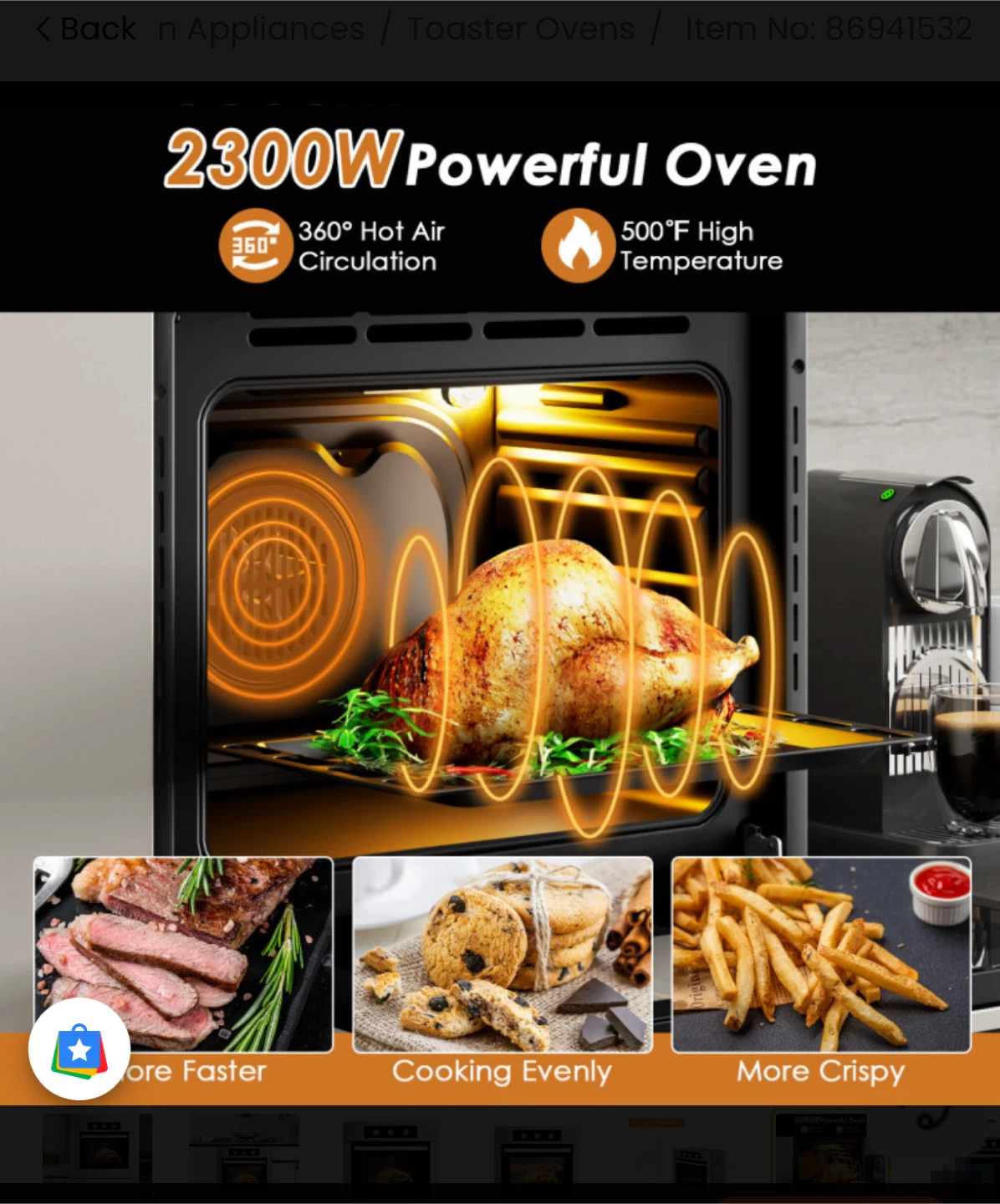 Costway 2300W Powerful Oven🥕 - photo 3