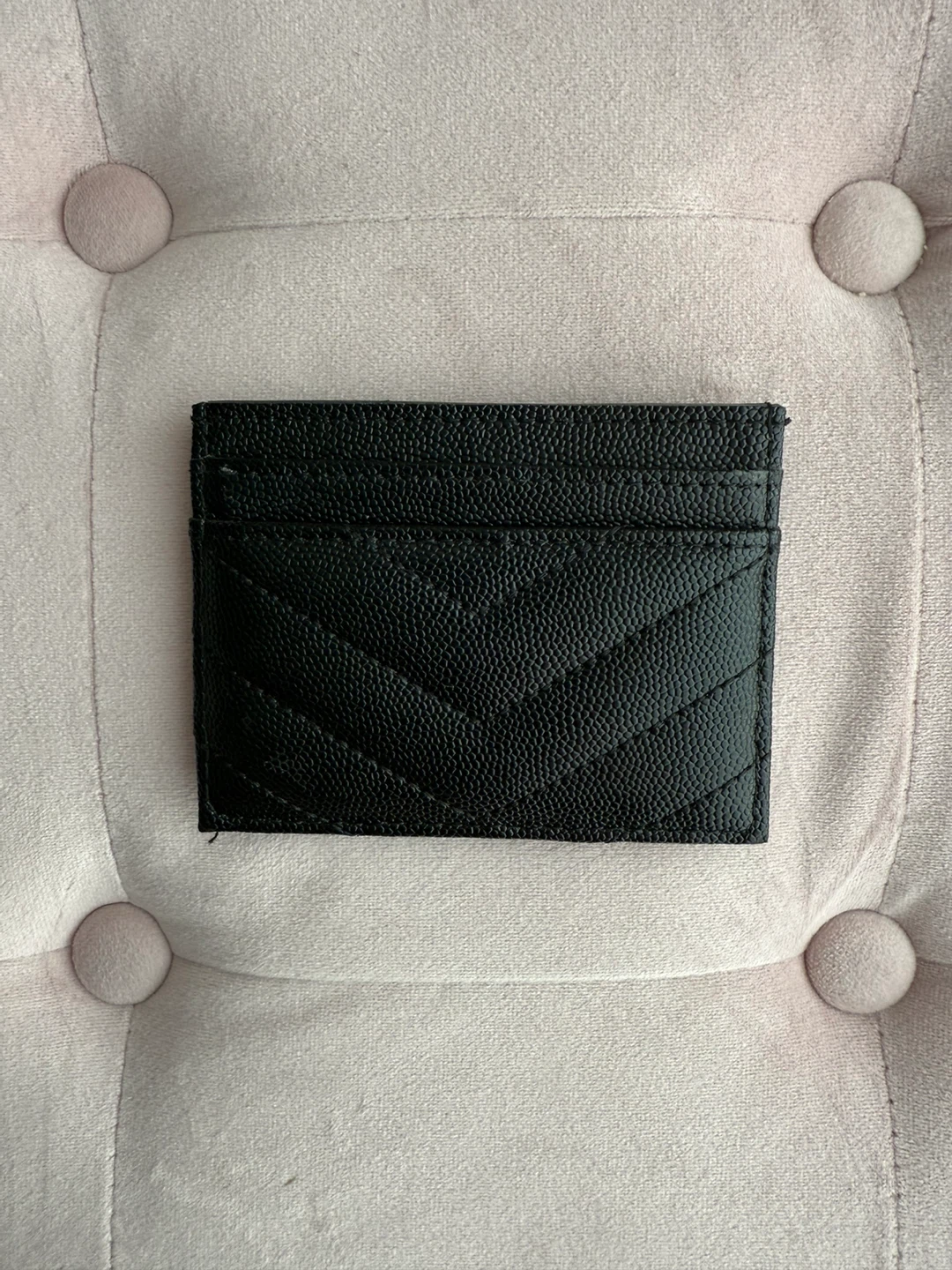 YSL Black Leather Card Holder - photo 2