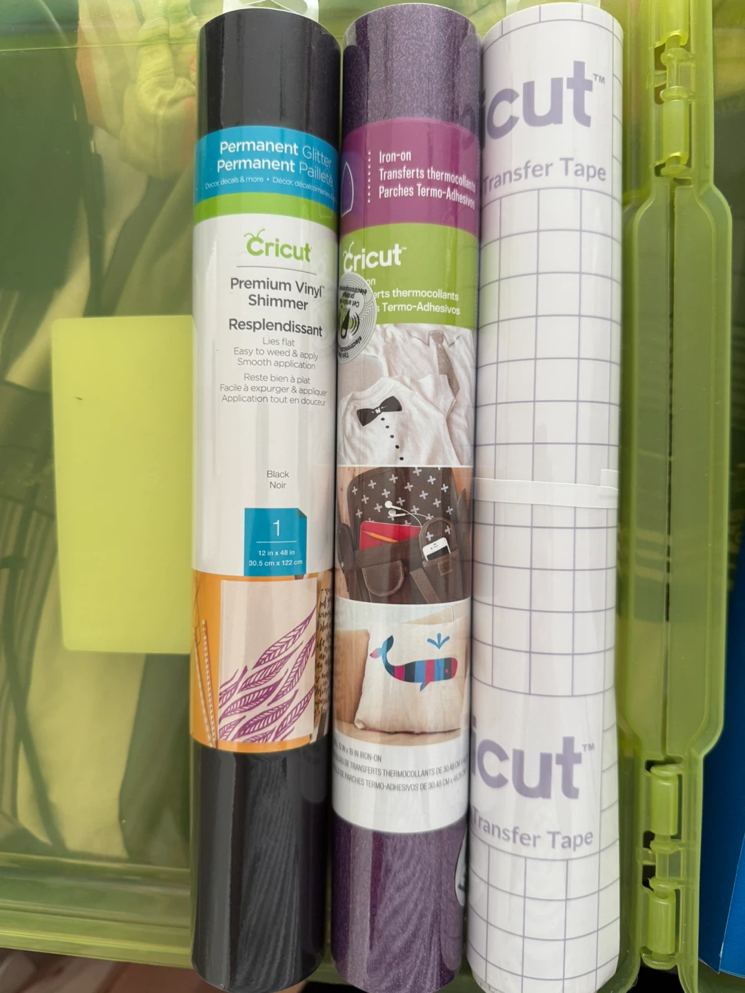 Cricut Vinyl Rolls - Iron-on, Transfer Tape, Shimmer