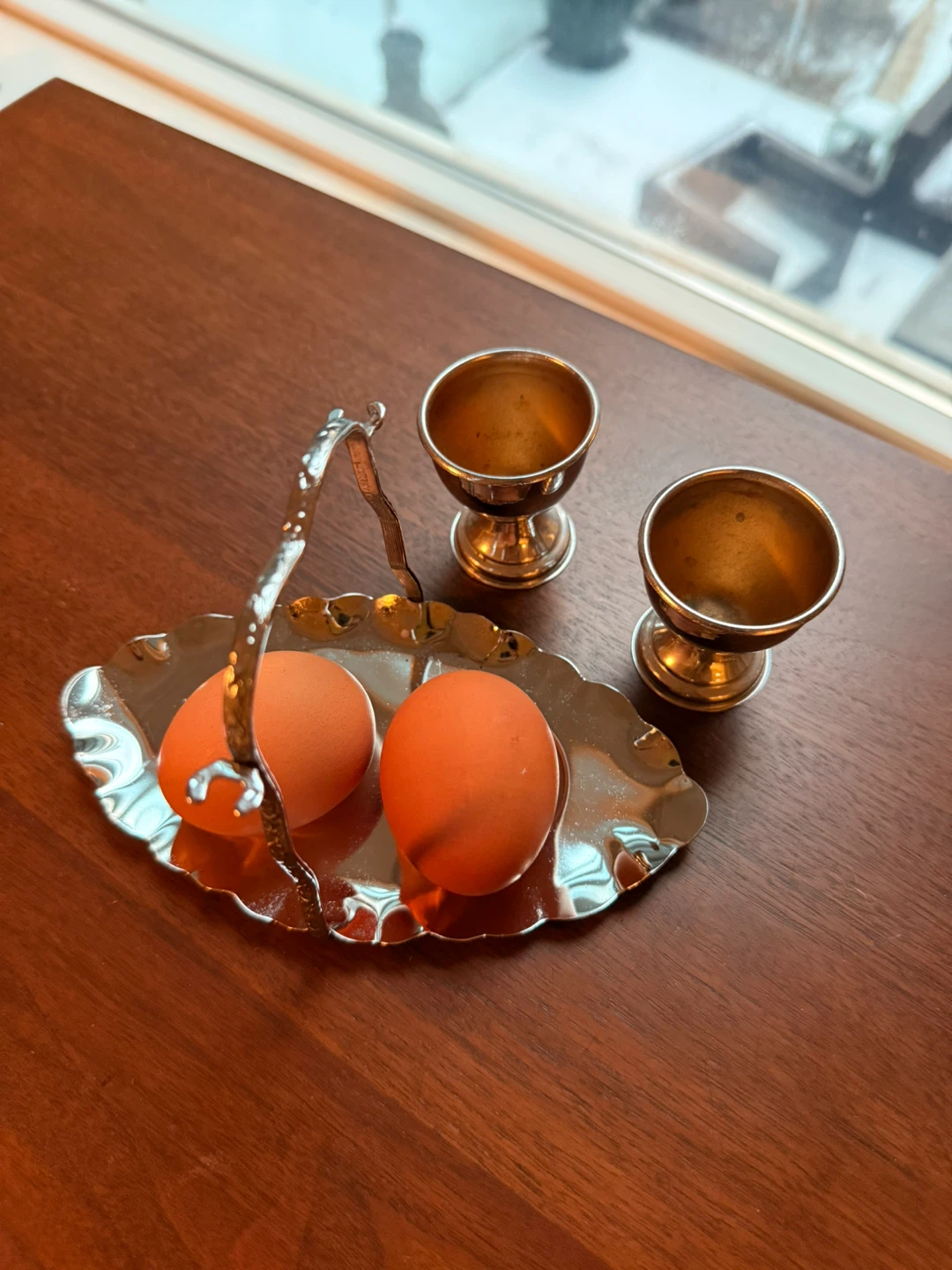 Vintage Silver Plated Egg Cup Set, made in England - photo 3