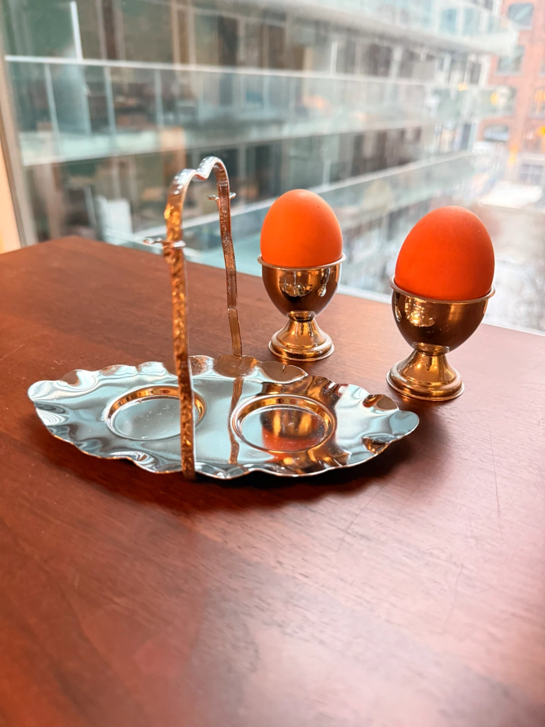 Vintage Silver Plated Egg Cup Set, made in England - photo 2