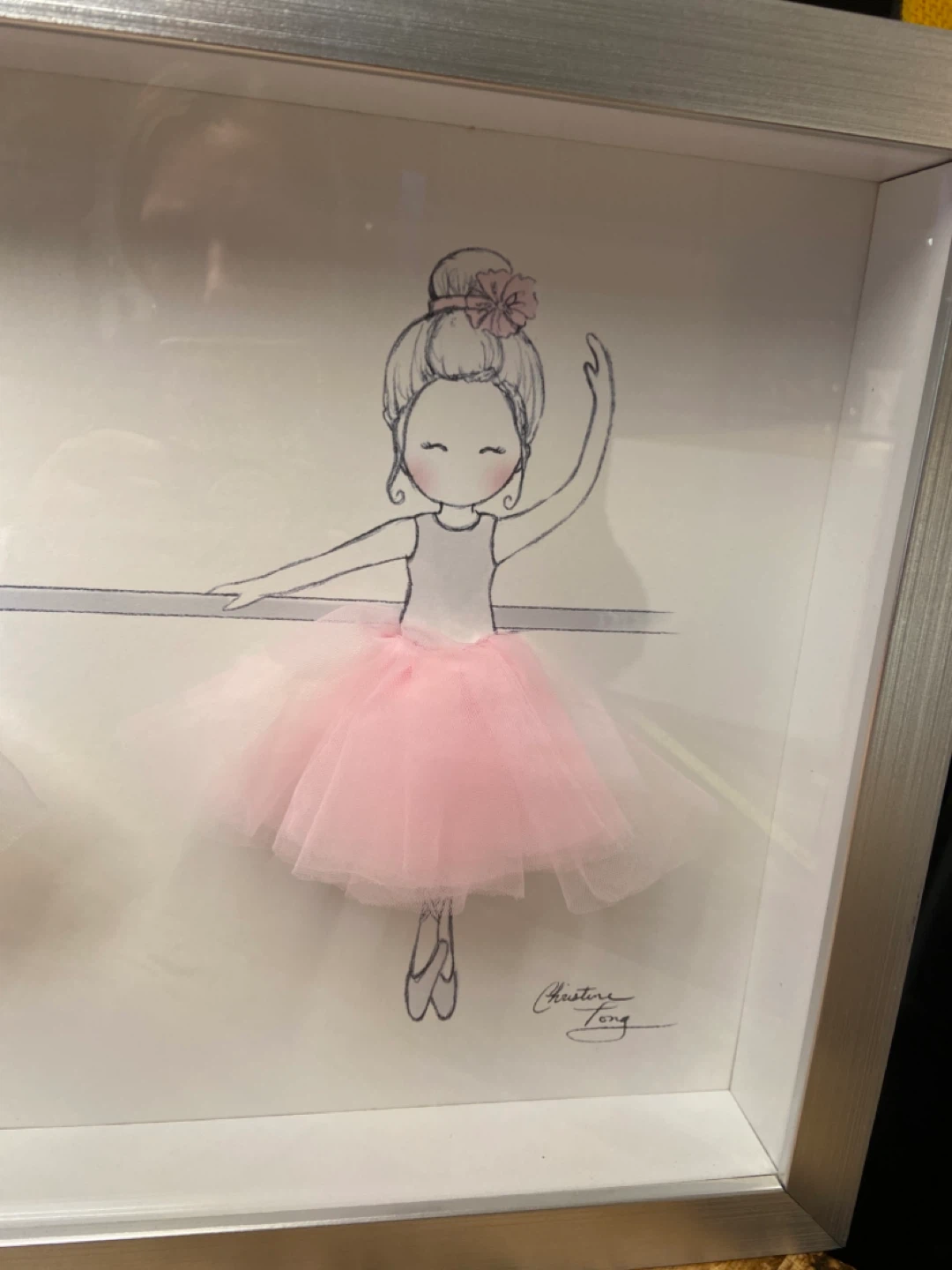 EUC: Beautiful Unique 3-D Framed Ballet Dancer Art - photo 4