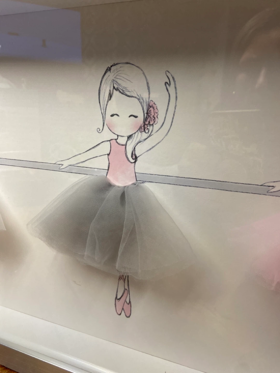 EUC: Beautiful Unique 3-D Framed Ballet Dancer Art - photo 3