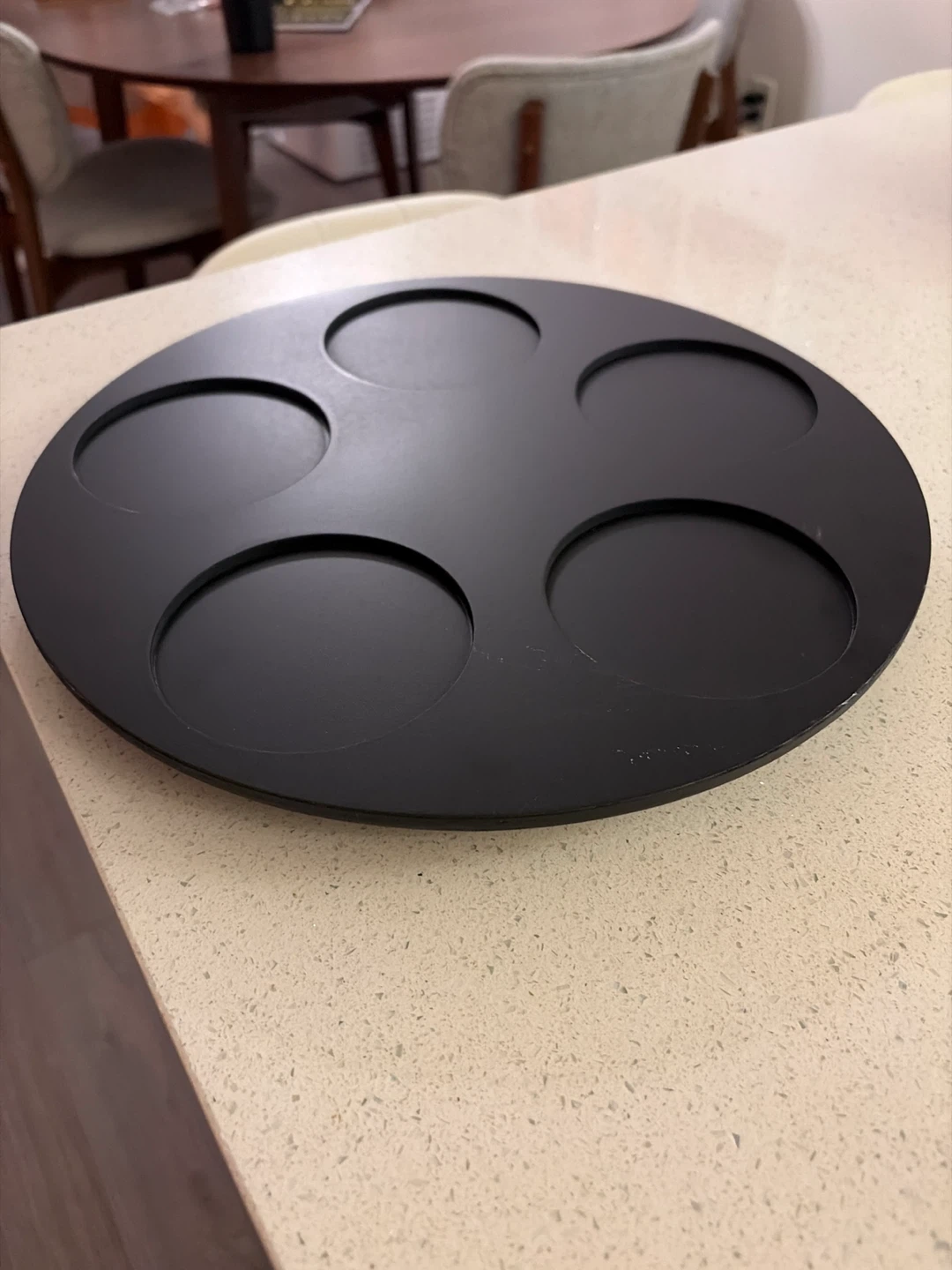 Black Round Condiment Server