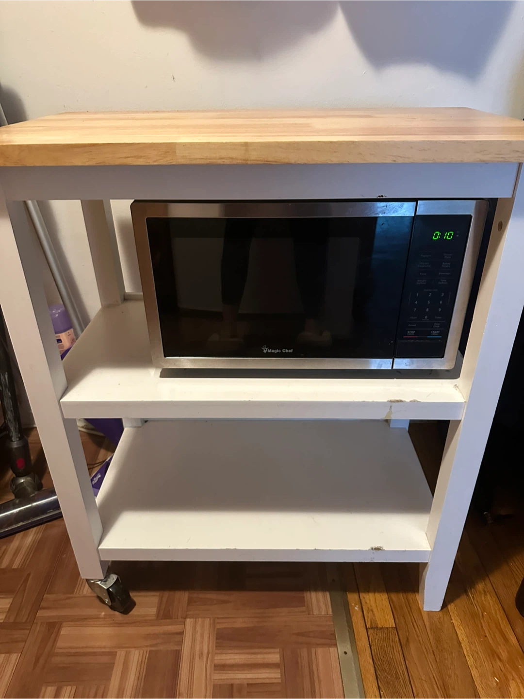 Kitchen Cart with Wood Top
