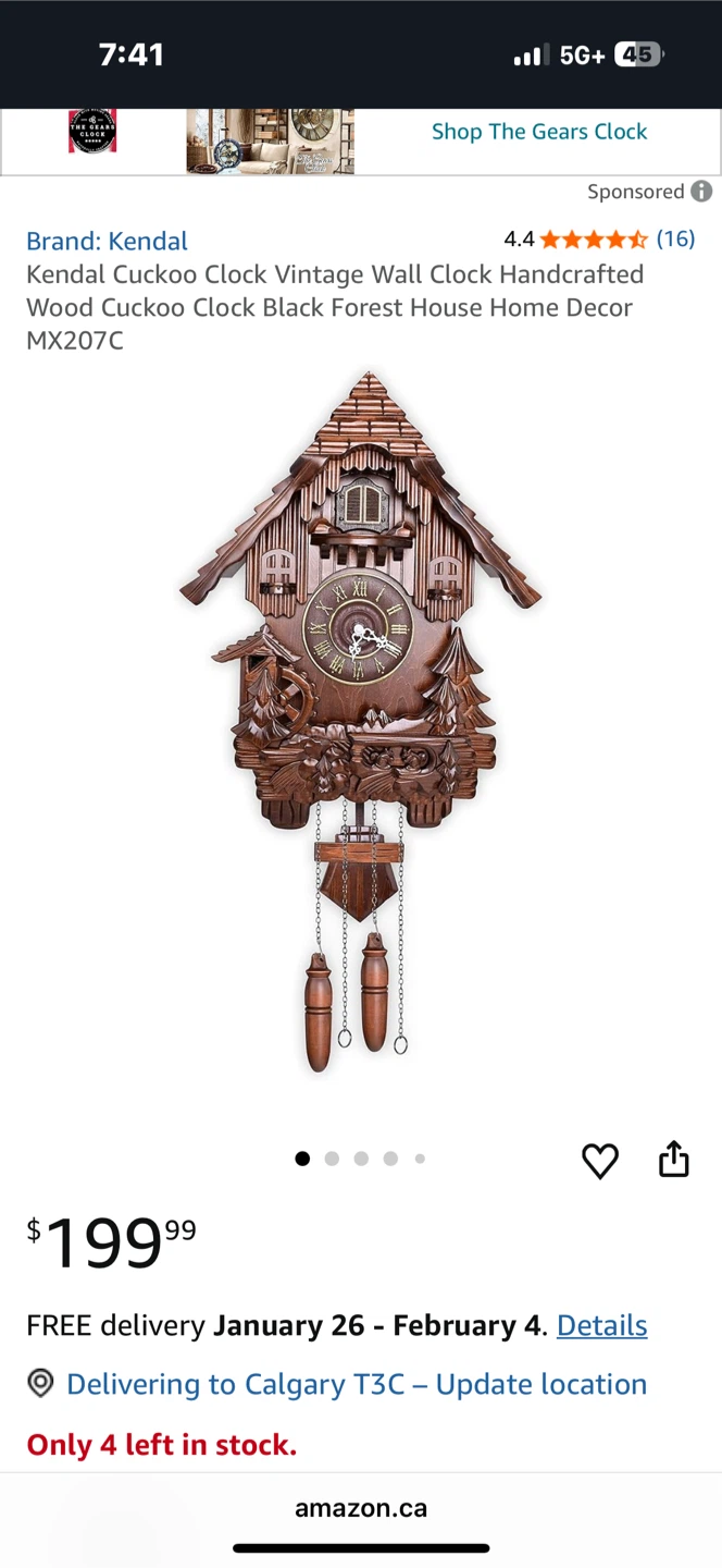 Kendal Cuckoo Clock Vintage Wall Clock MX207C - photo 3