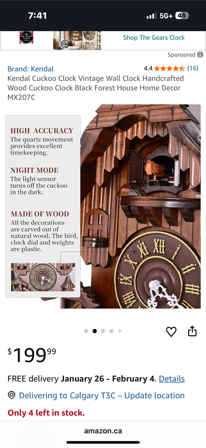 Kendal Cuckoo Clock Vintage Wall Clock MX207C - photo 4