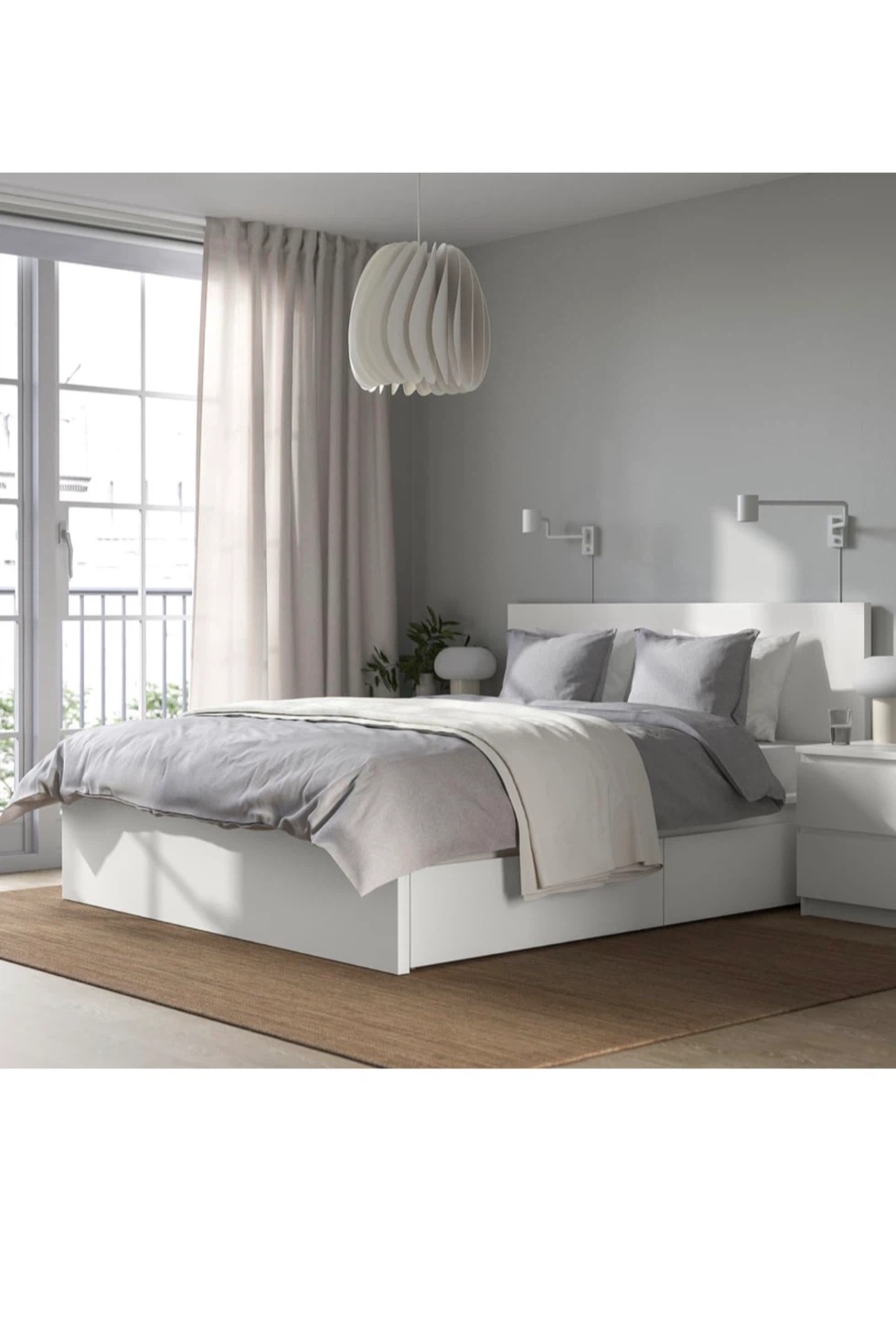 IKEA Malm Bed Frame with Storage - White
