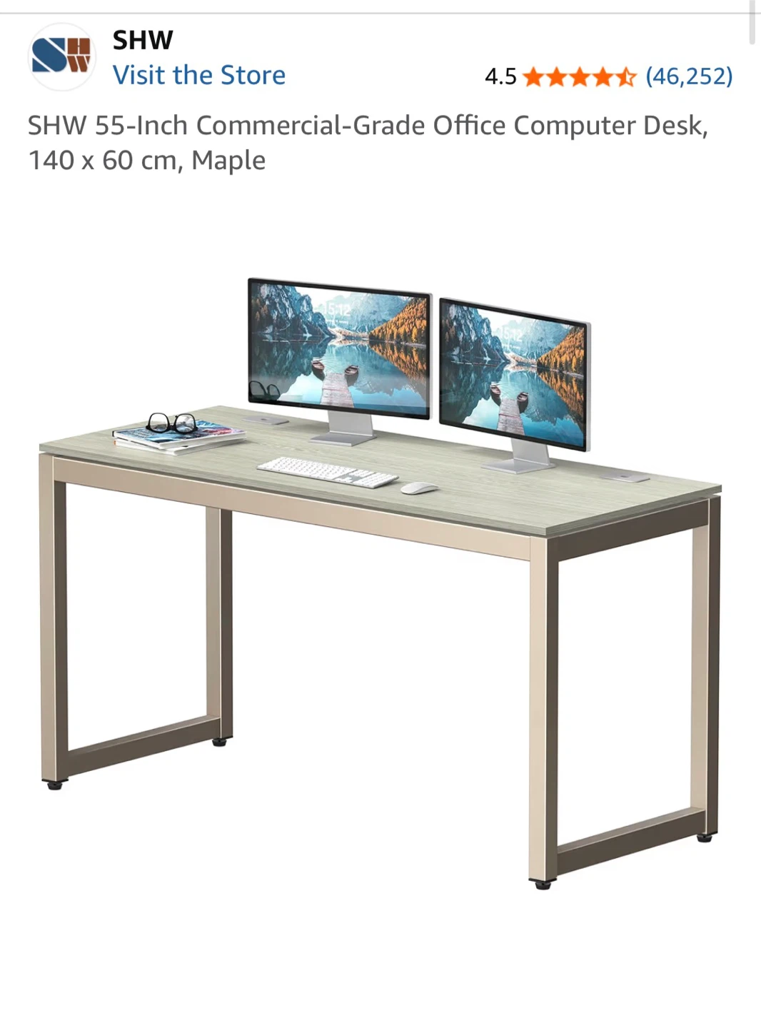 Office Desk, Maple/Light Oak
