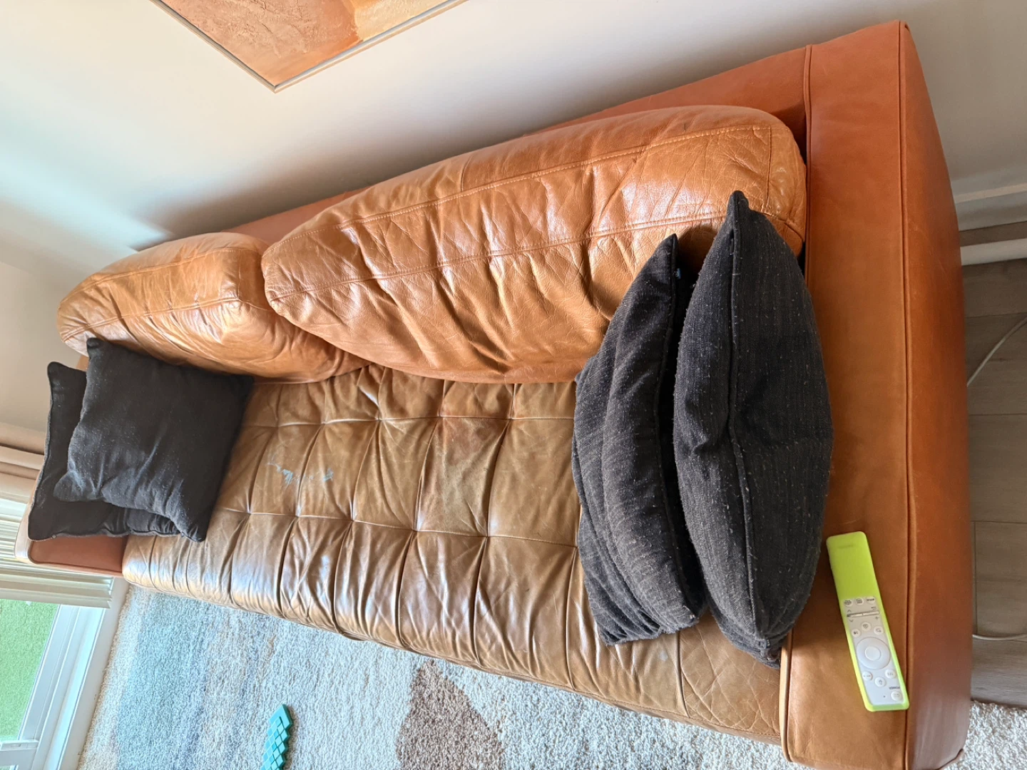 Leather Sofa - Brown - photo 2