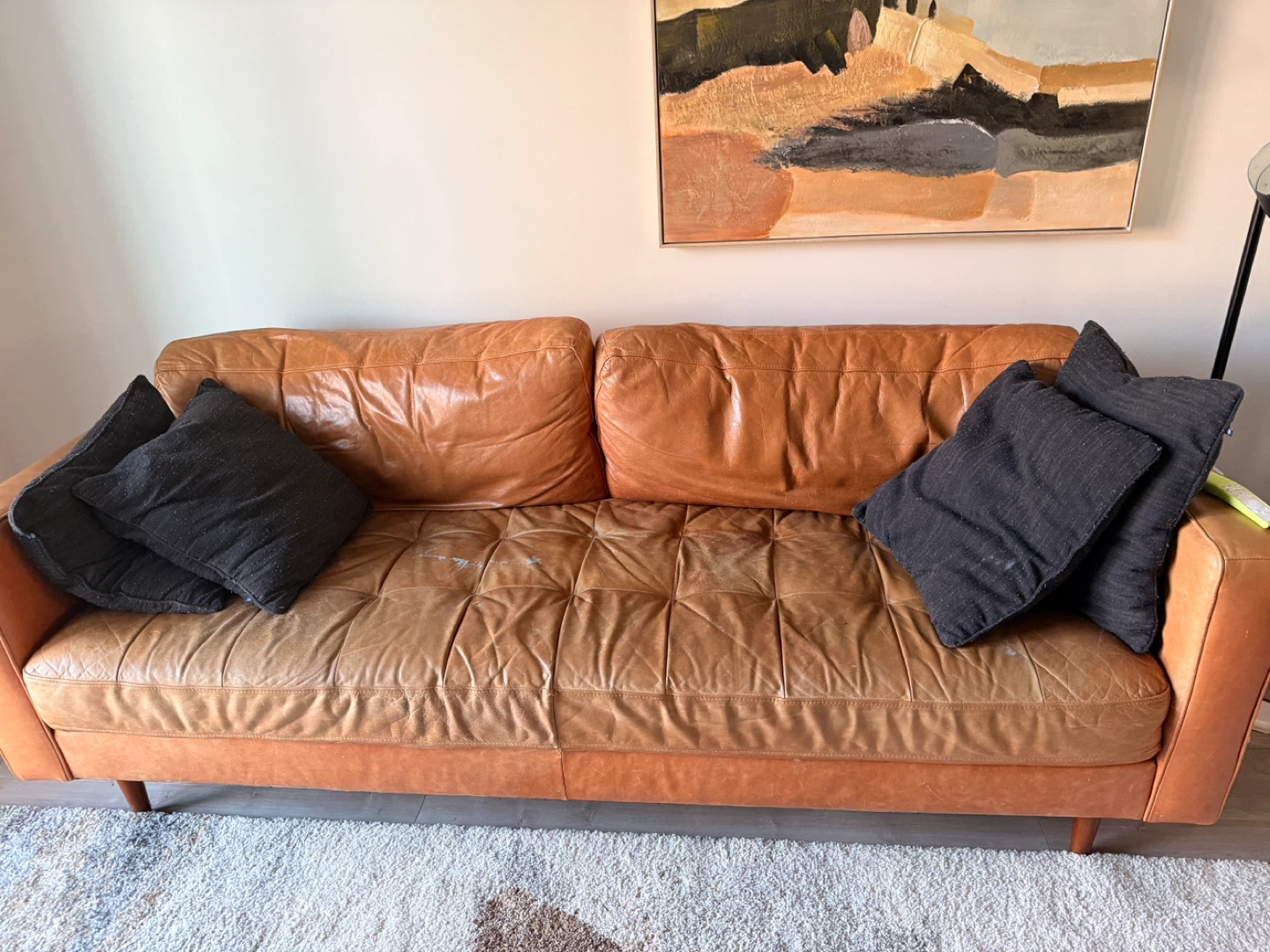 Leather Sofa - Brown - photo 5