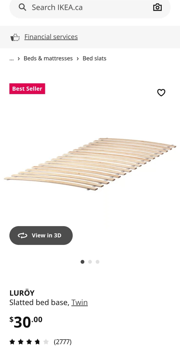 LIKE NEW IKEA Twin Bed Frame+Slats+Mattress - photo 2