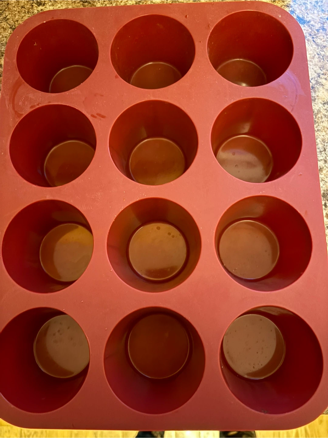 Red Silicone Muffin Pan - 12 Cup