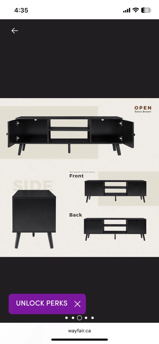 George Oliver Iosebe 60" TV Stand - Black - photo 3