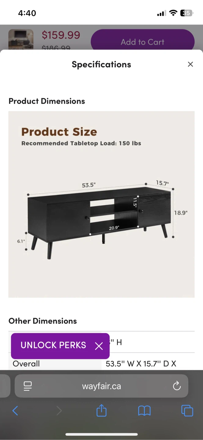 George Oliver Iosebe 60" TV Stand - Black - photo 5