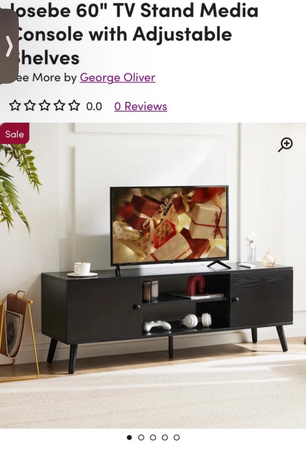 George Oliver Iosebe 60" TV Stand - Black