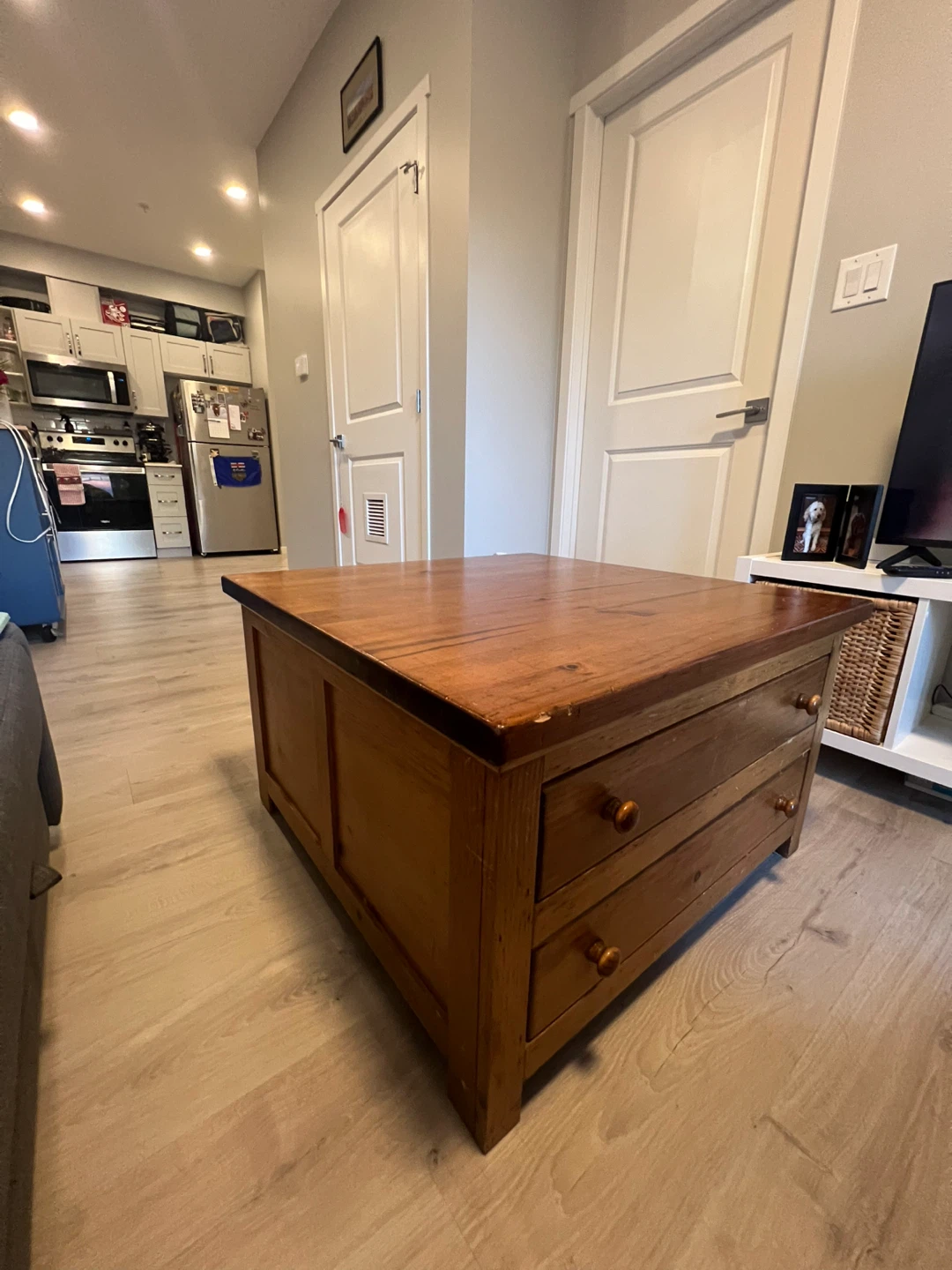 Wooden Coffee Table with Drawers - photo 2