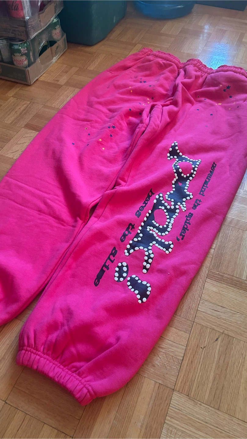 Sp5der Pink Sweatpants - Size Medium - photo 2