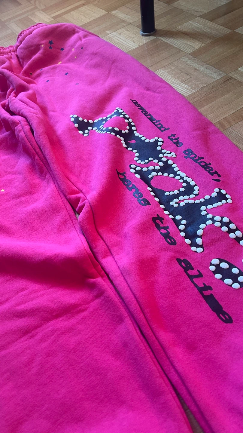 Sp5der Pink Sweatpants - Size Medium - photo 3