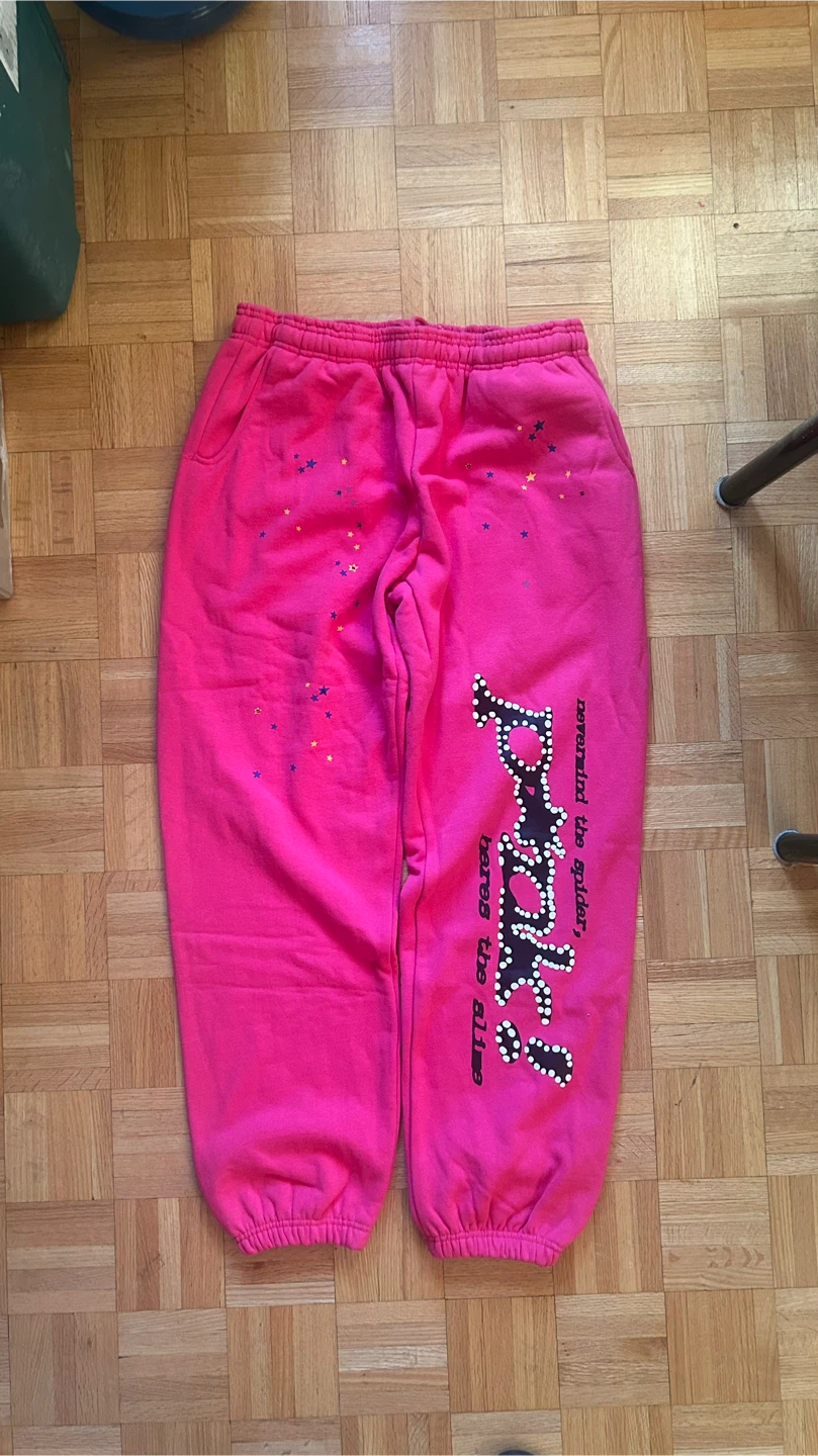 Sp5der Pink Sweatpants - Size Medium