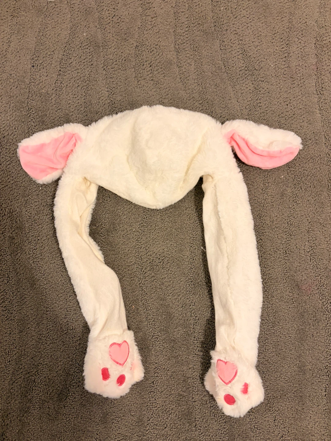 Bunny Hat with Moving Ears - White - photo 2