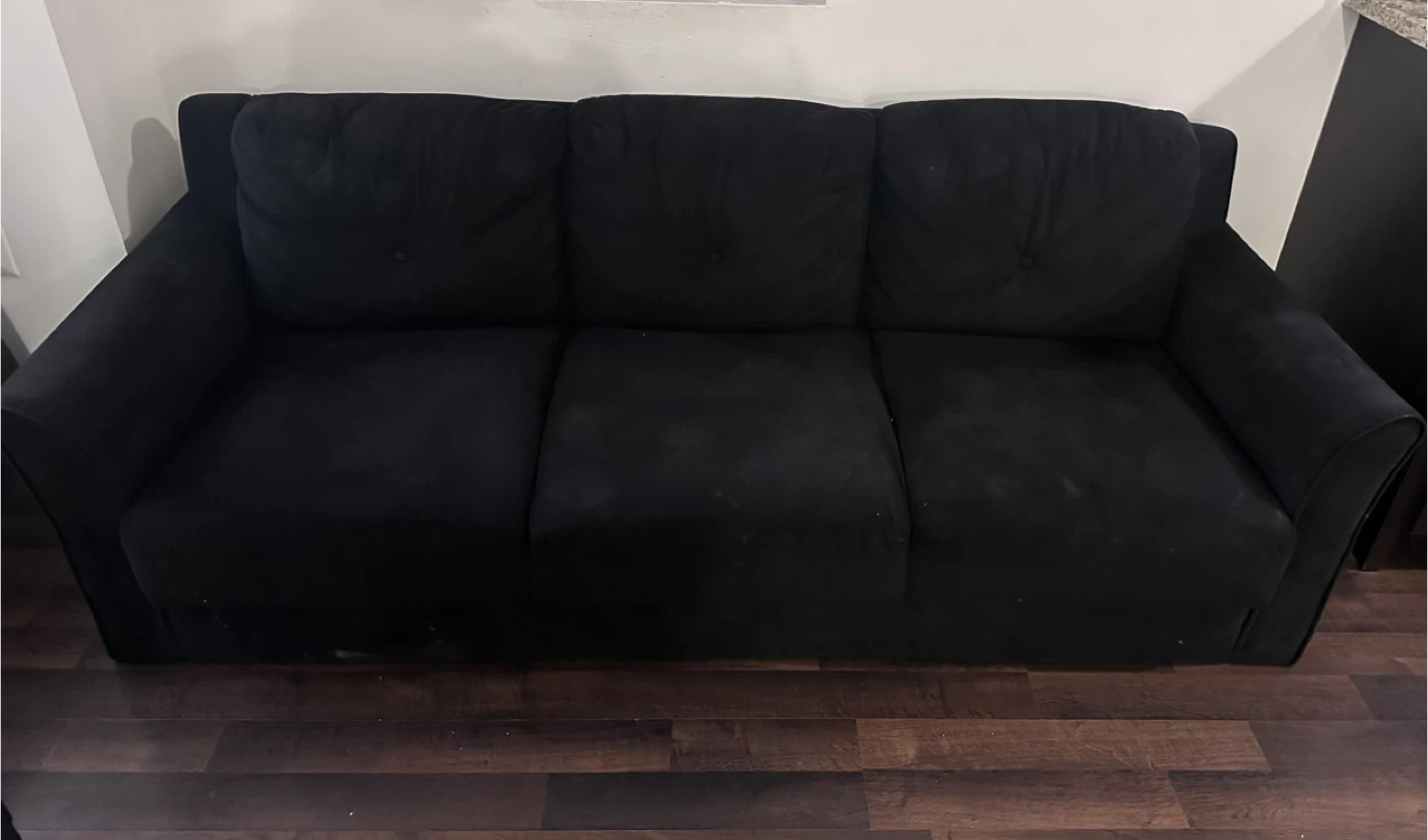 Black Three-Seat Sofa