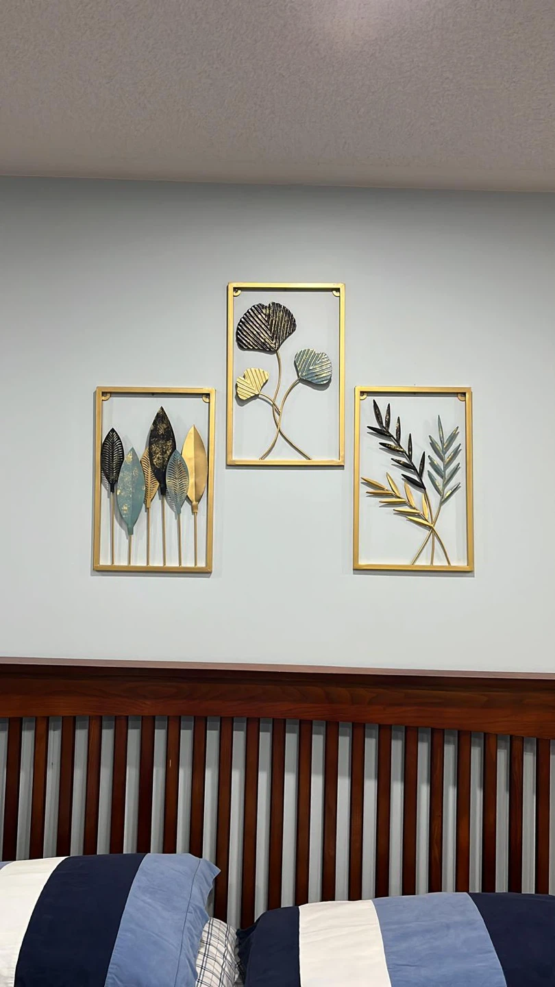 3 Metal Leaf Wall Art Decor