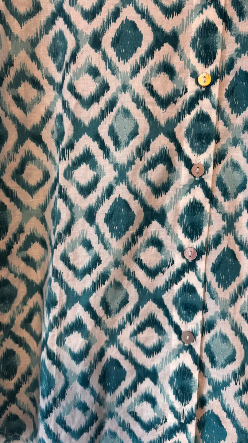 River Island Teal Diamond Print Shirt - Size 12 - photo 5