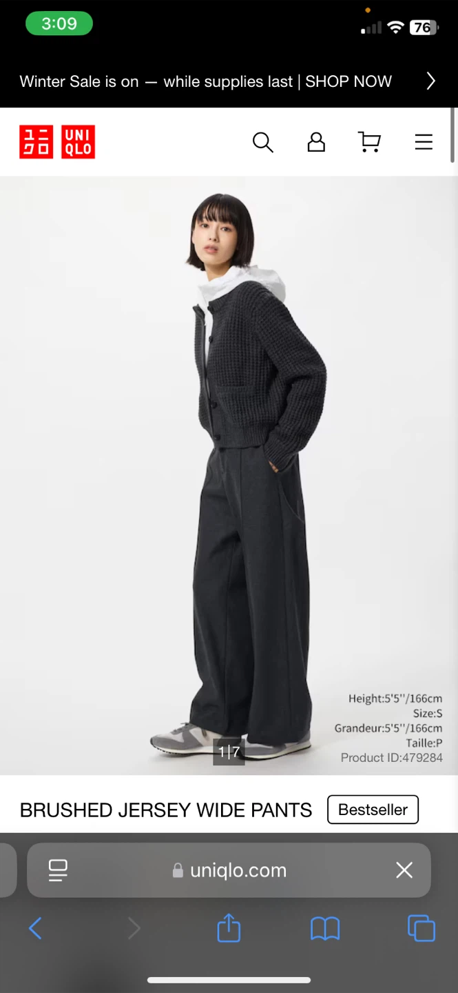 Uniqlo Brushed Jersey Wide Pants - photo 2