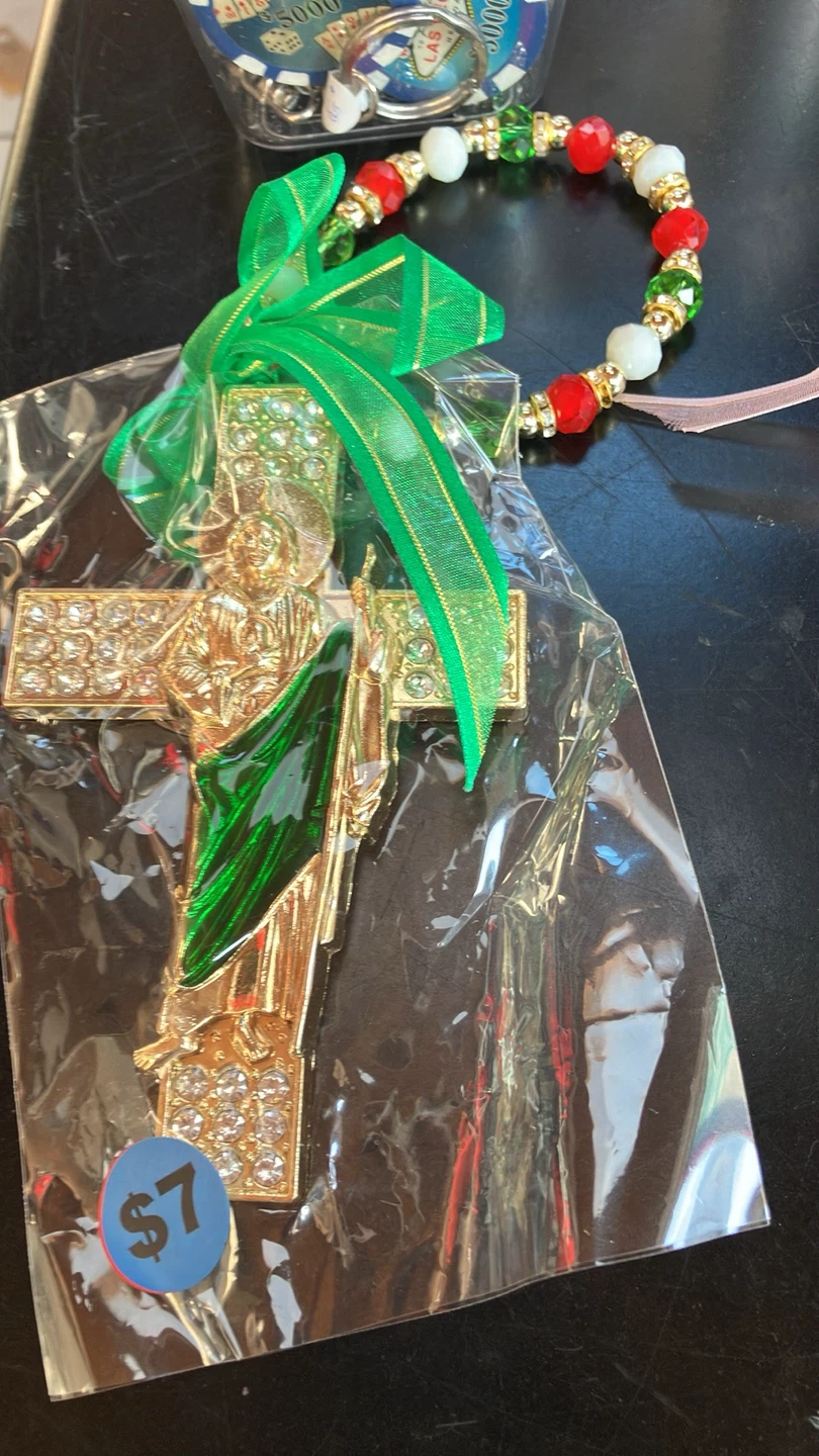 Religious Cross Ornament - Gold & Rhinestone - photo 2