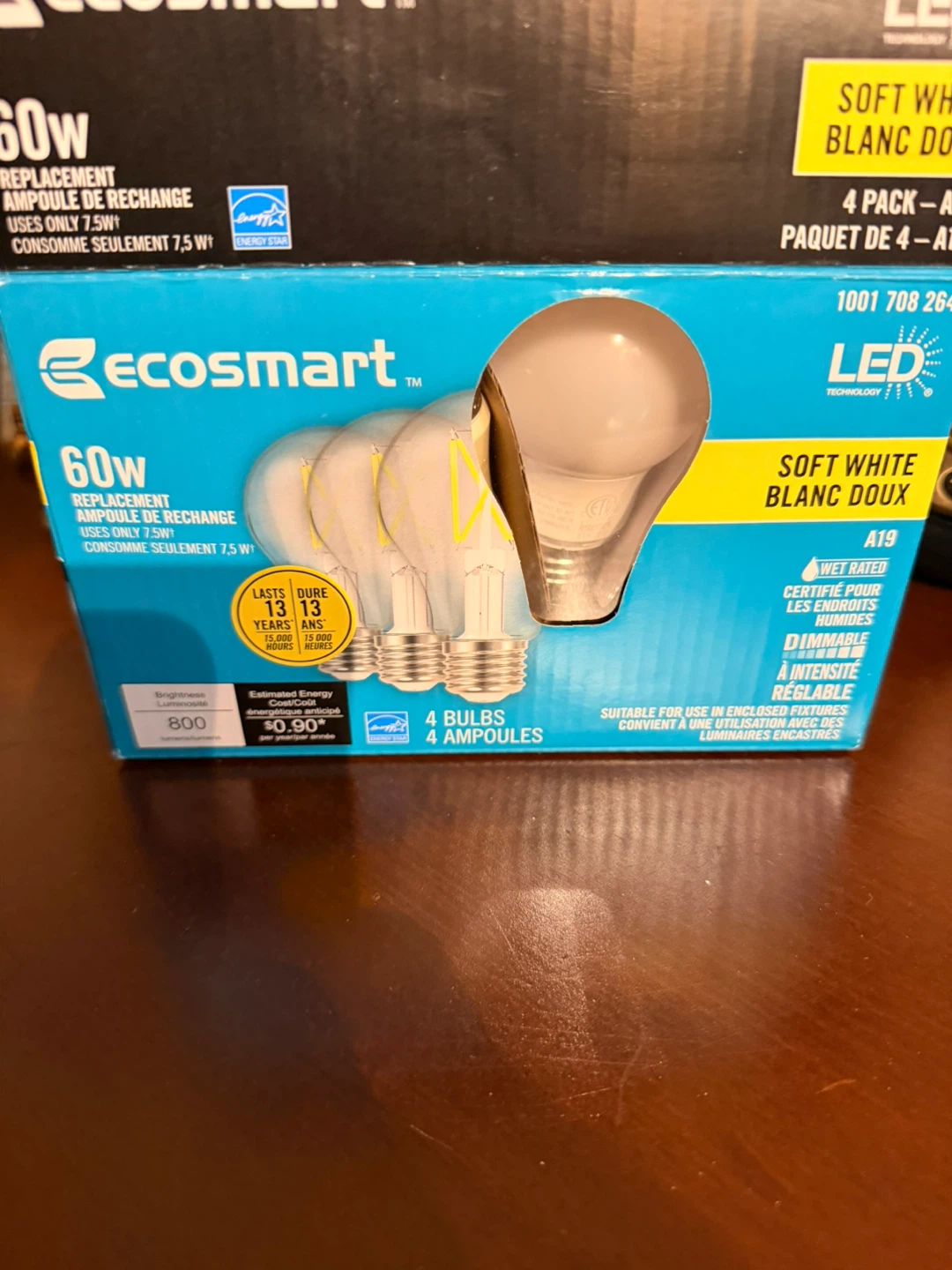 Ecosmart 60W LED Soft White 4-Pack - New🏆