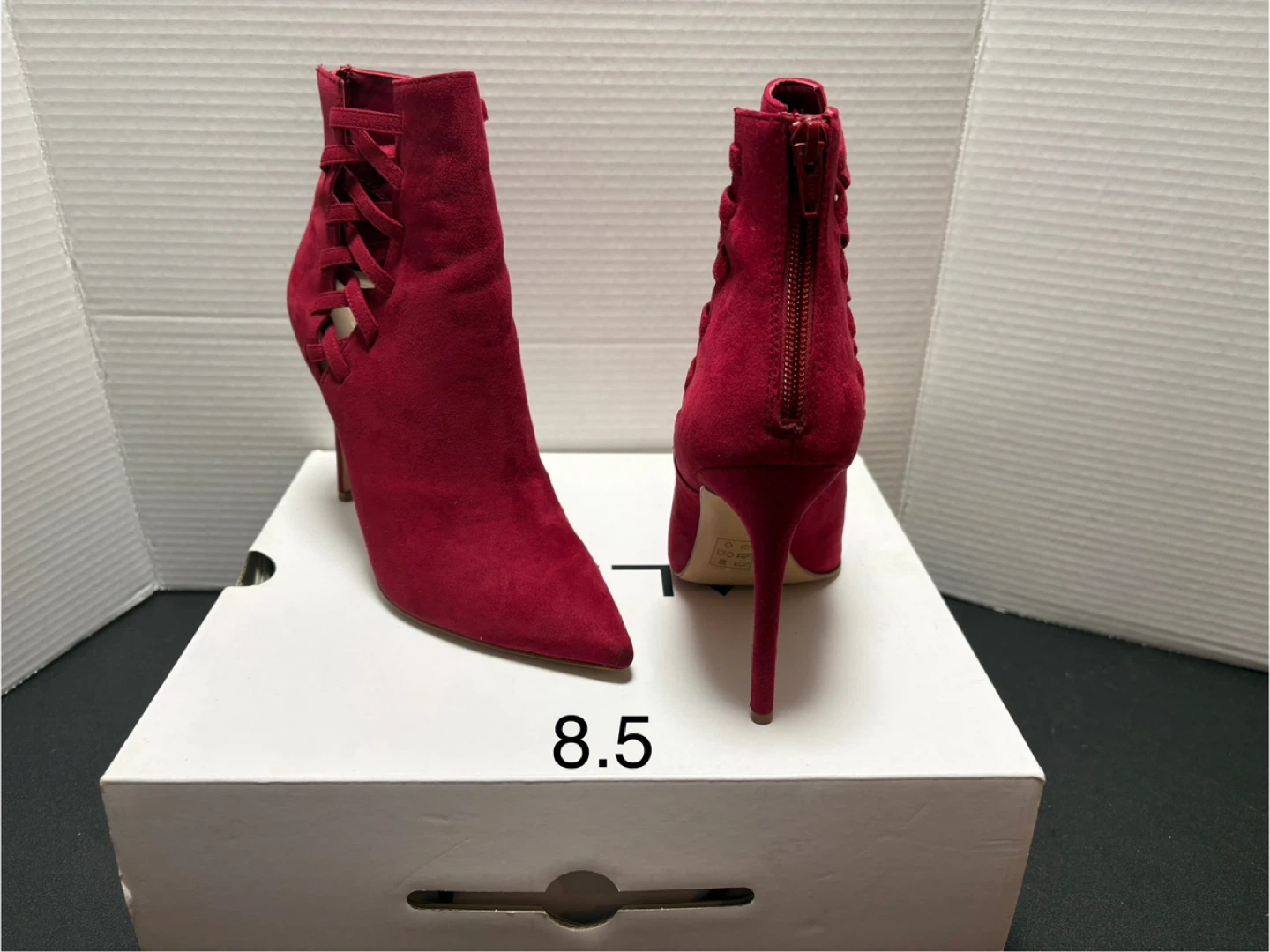 Aldo Red Suede High Heel Booties - Size 8.5
