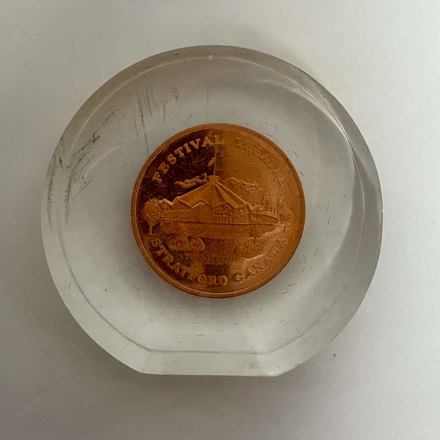 Stratford Festival Theatre Coin in Lucite Holder - photo 2
