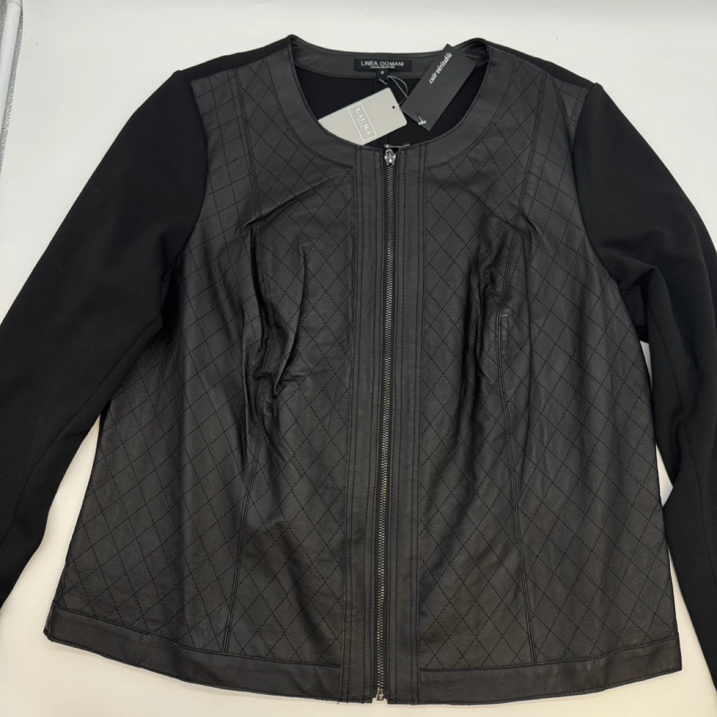 Linea Domani Genuine Leather Jacket Black Size 14 NWT - photo 3