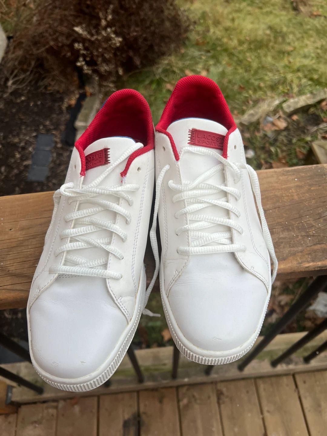 Mens Lacoste White Leather Sneakers size 9