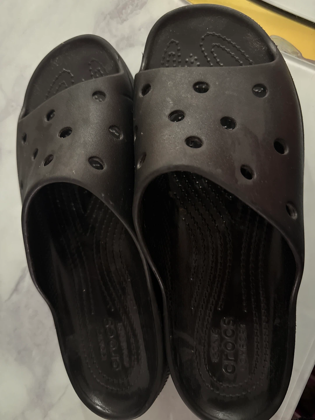Crocs Black Slides Women's Size 9