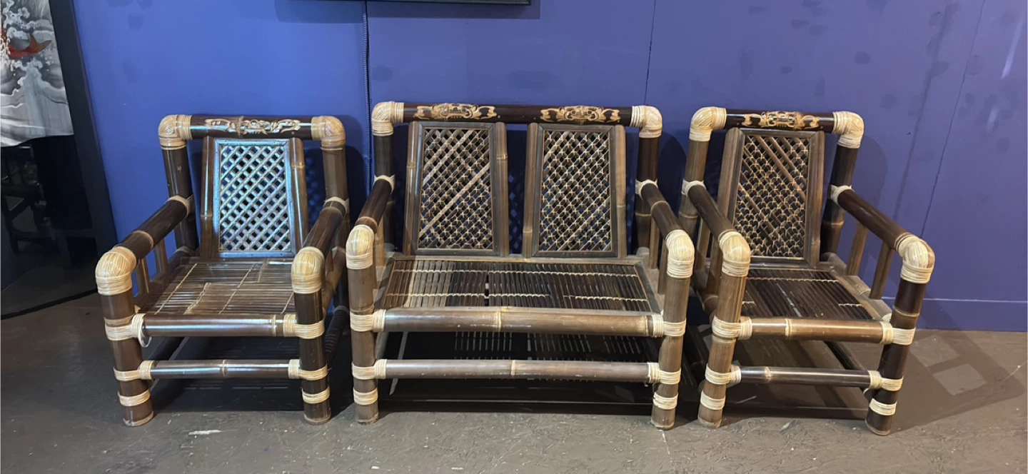 Bamboo Chairs - Set of Three
