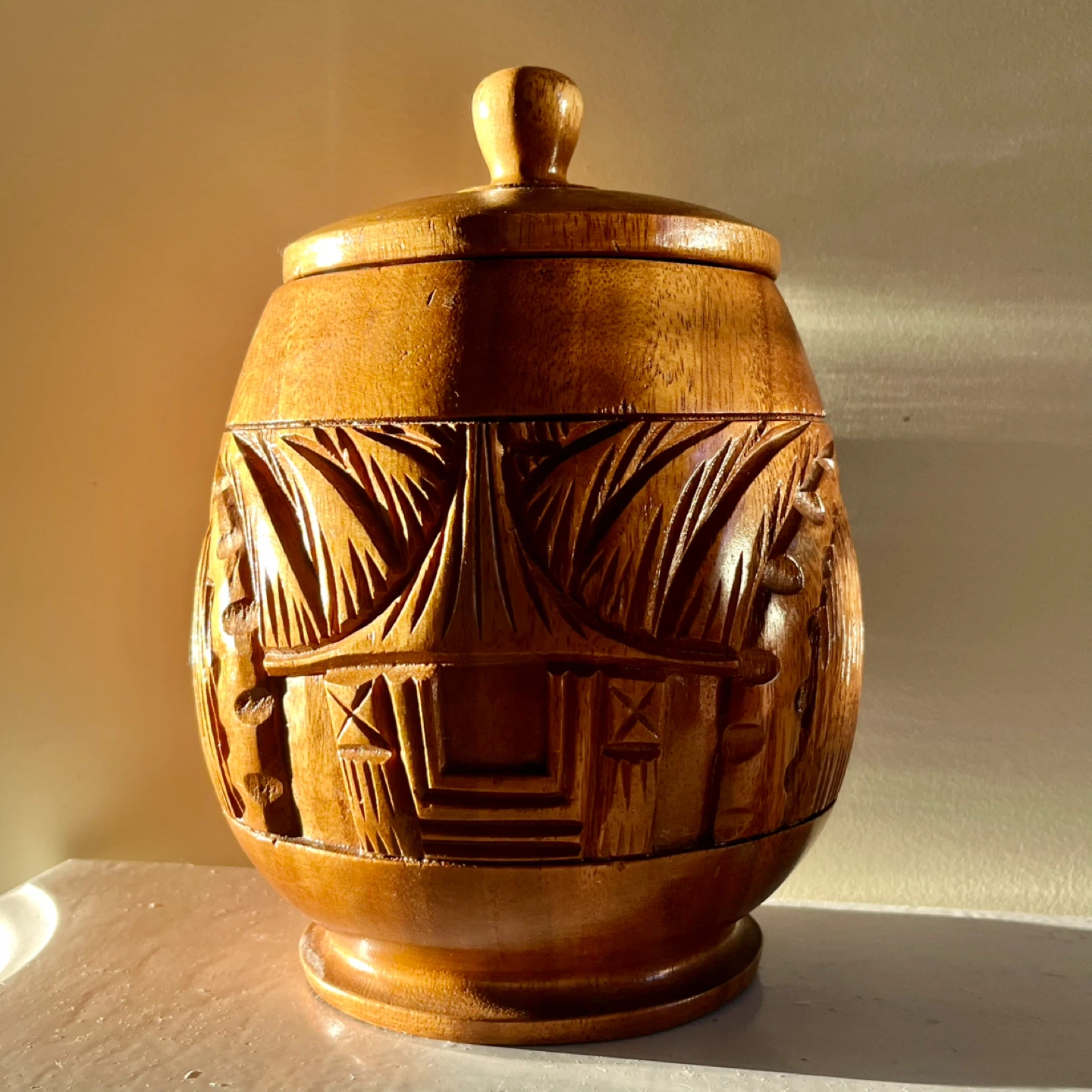 MCM Hawaiian Wooden Ice Bucket
