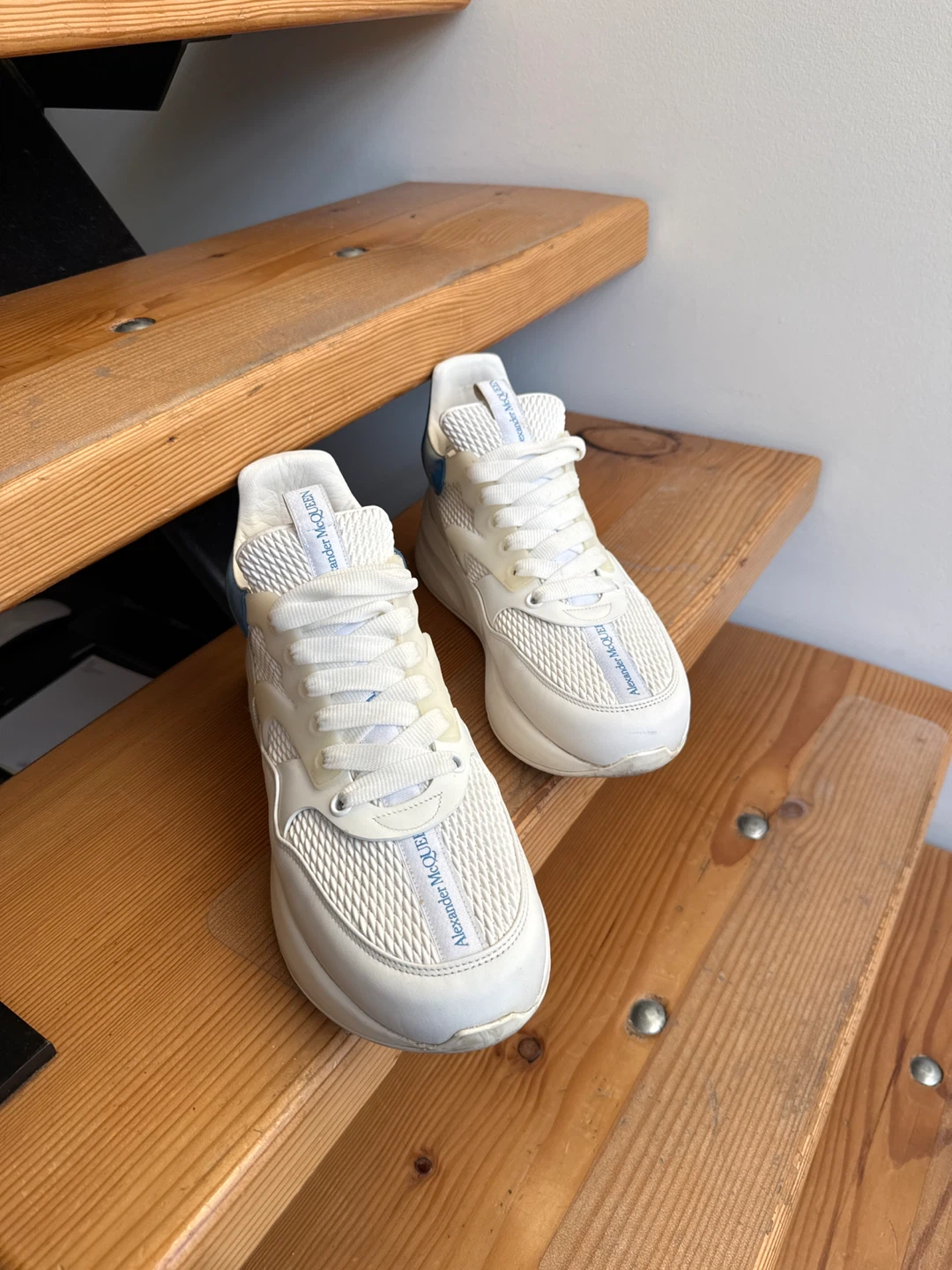 Alexander McQueen Runner Sneaker - White/Lake Blue - photo 3