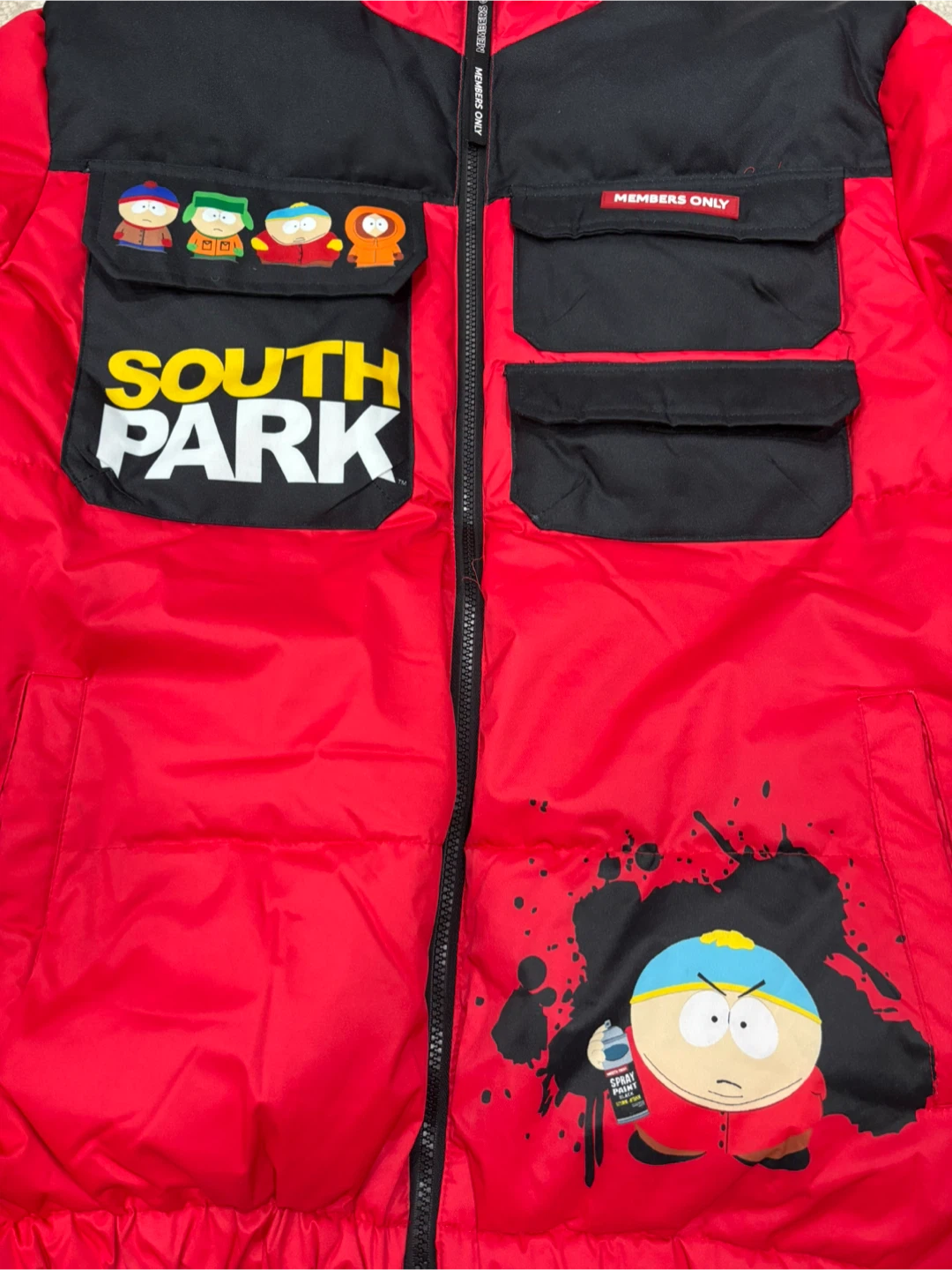 South Park x Members Only Red Puffer Jacket - Size X - photo 3