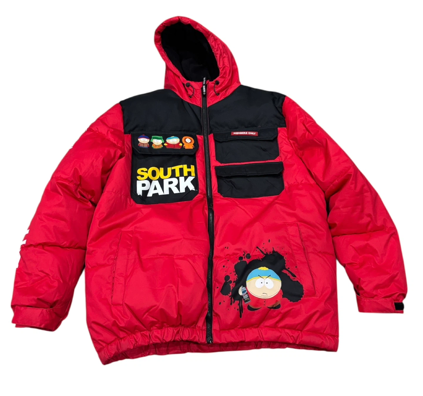 South Park x Members Only Red Puffer Jacket - Size X